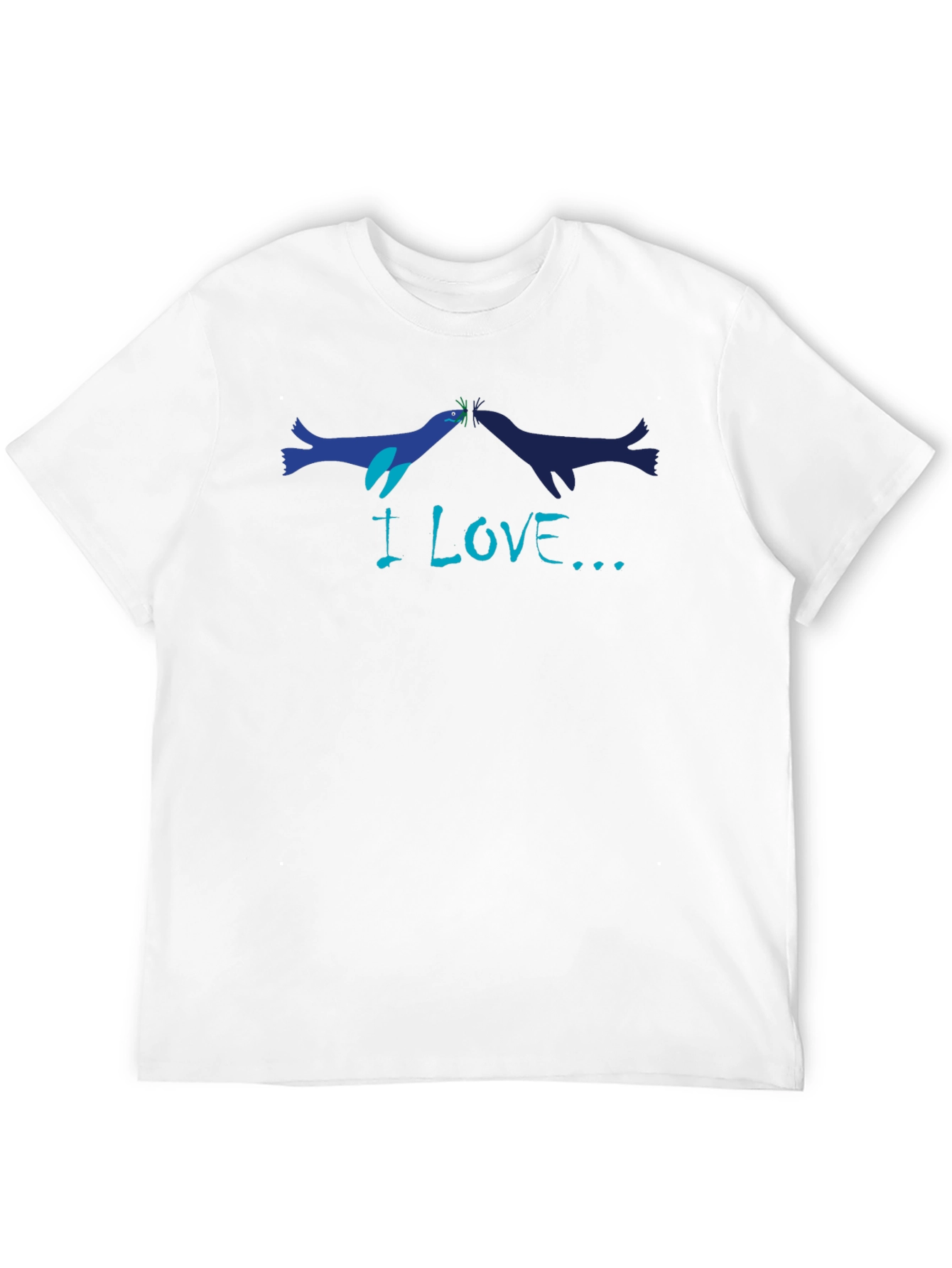 I Love Seals T-Shirt - Black Cotton Graphic Tee
