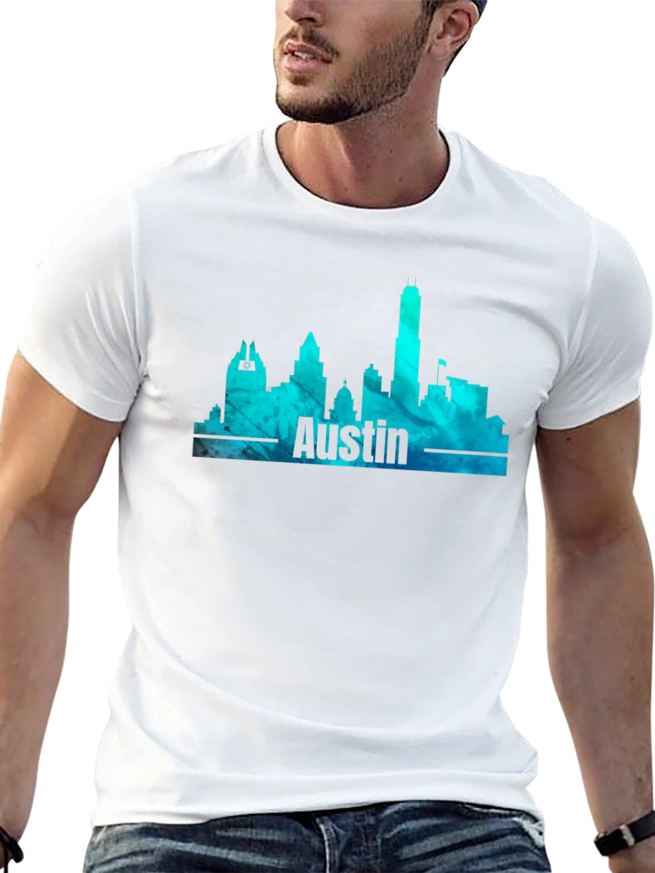 Austin Skyline Mens Graphic T-Shirt