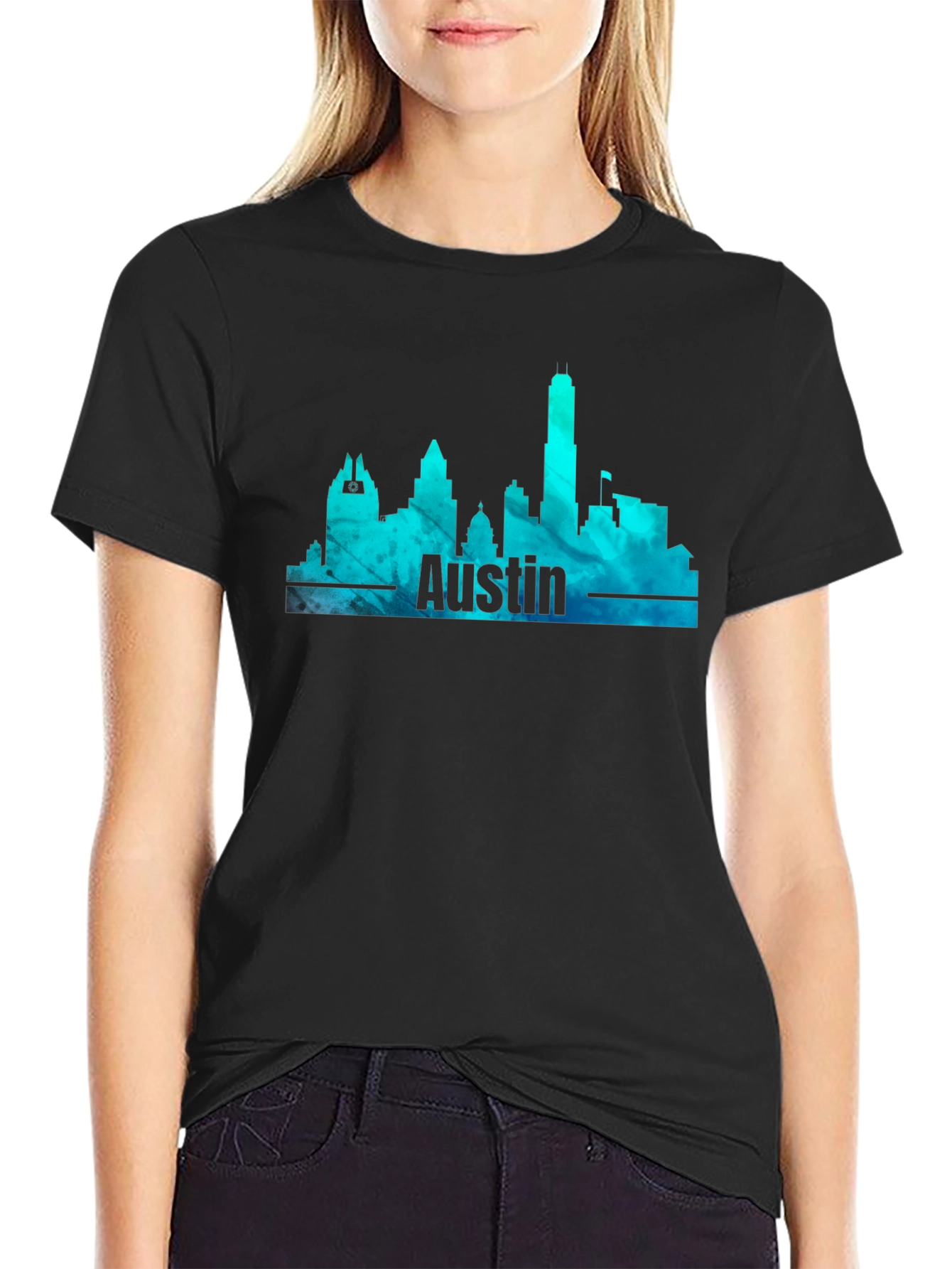 Austin Skyline Mens Graphic T-Shirt