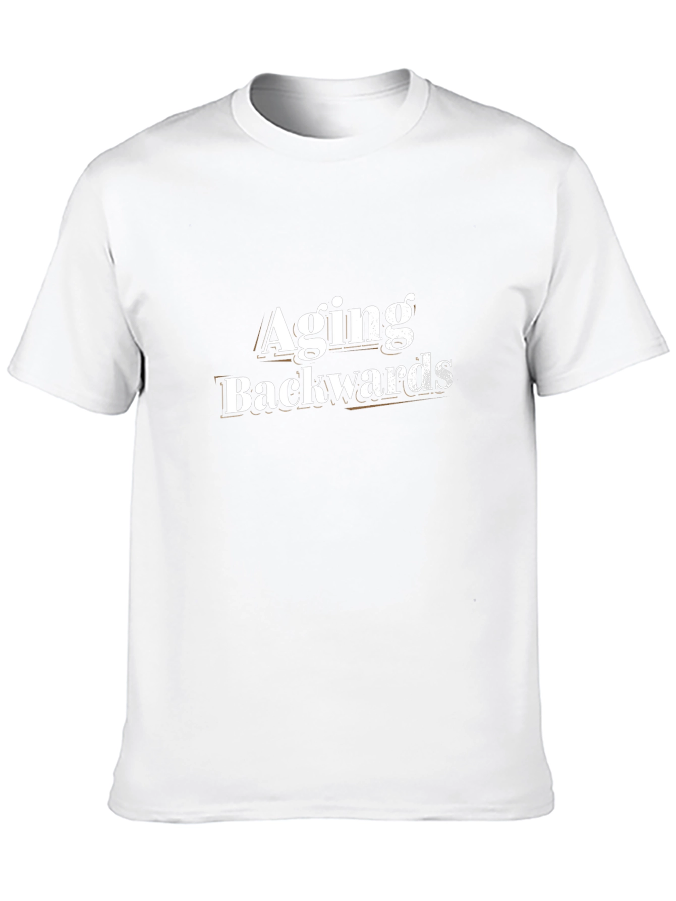 Aging Backwards Graphic Tee - Black Cotton Casual T-Shirt