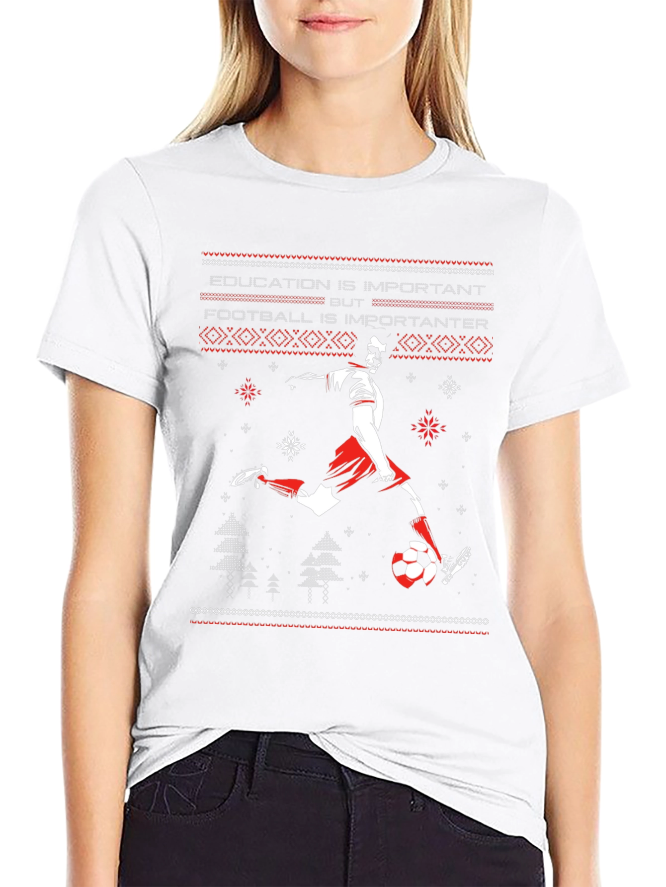 Education Is Important Footballer T-Shirt