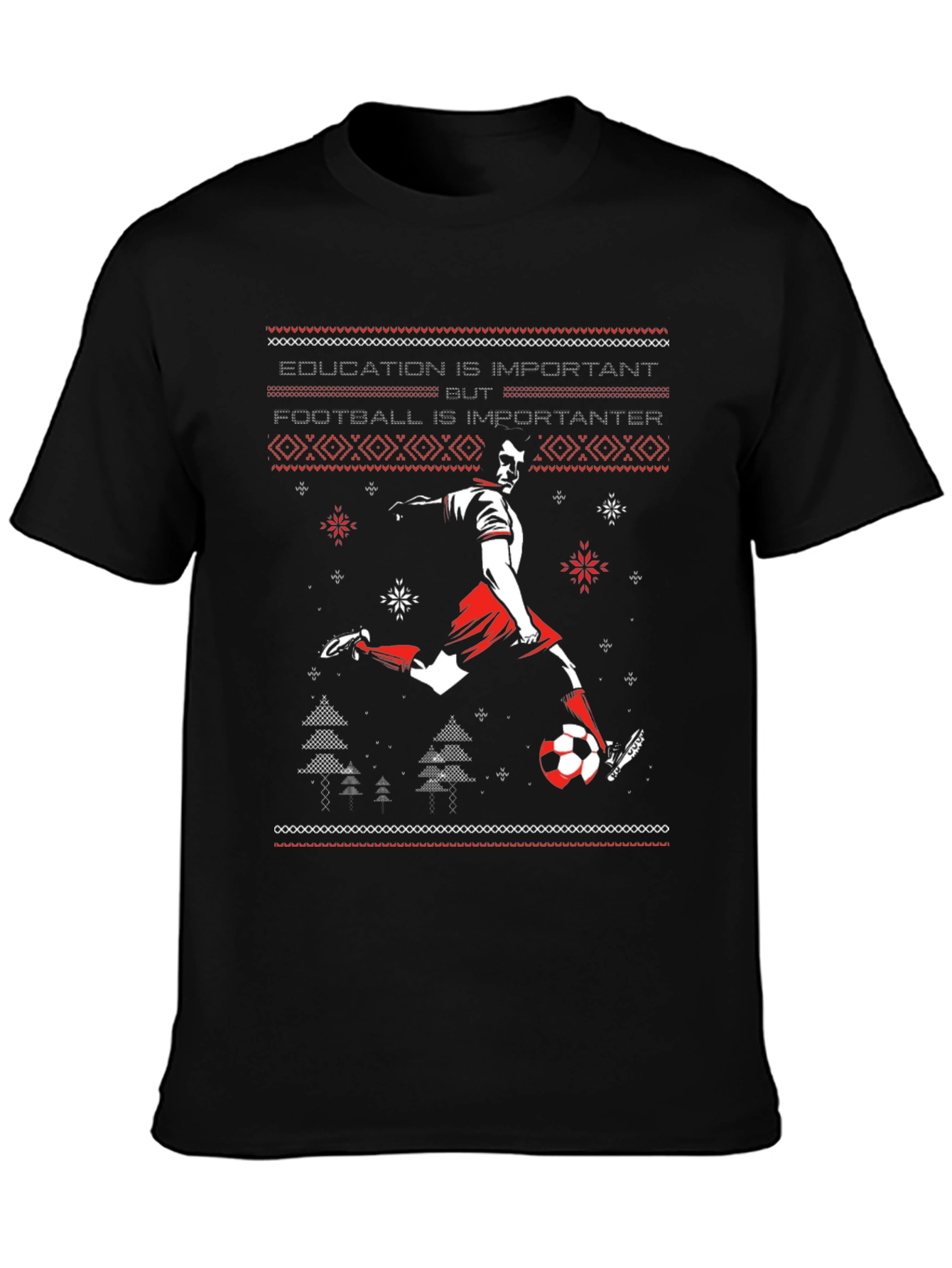 Education Is Important Footballer T-Shirt