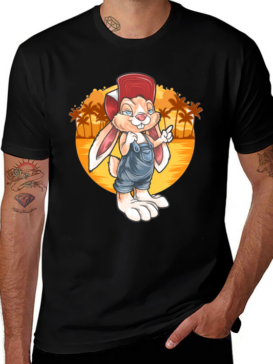 Cartoon Rabbit Graphic Tee - Retro Style
