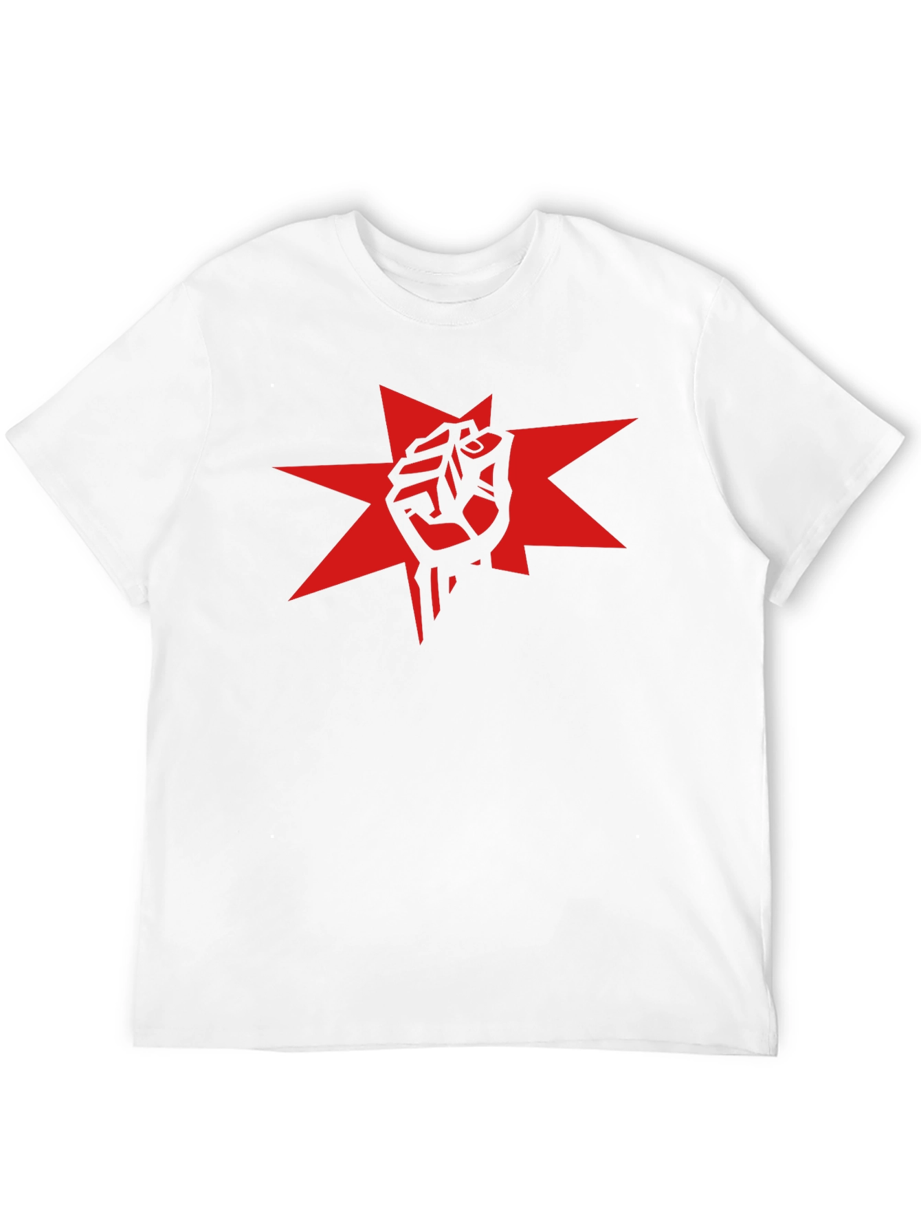 Red Fist Star Graphic Black T-Shirt