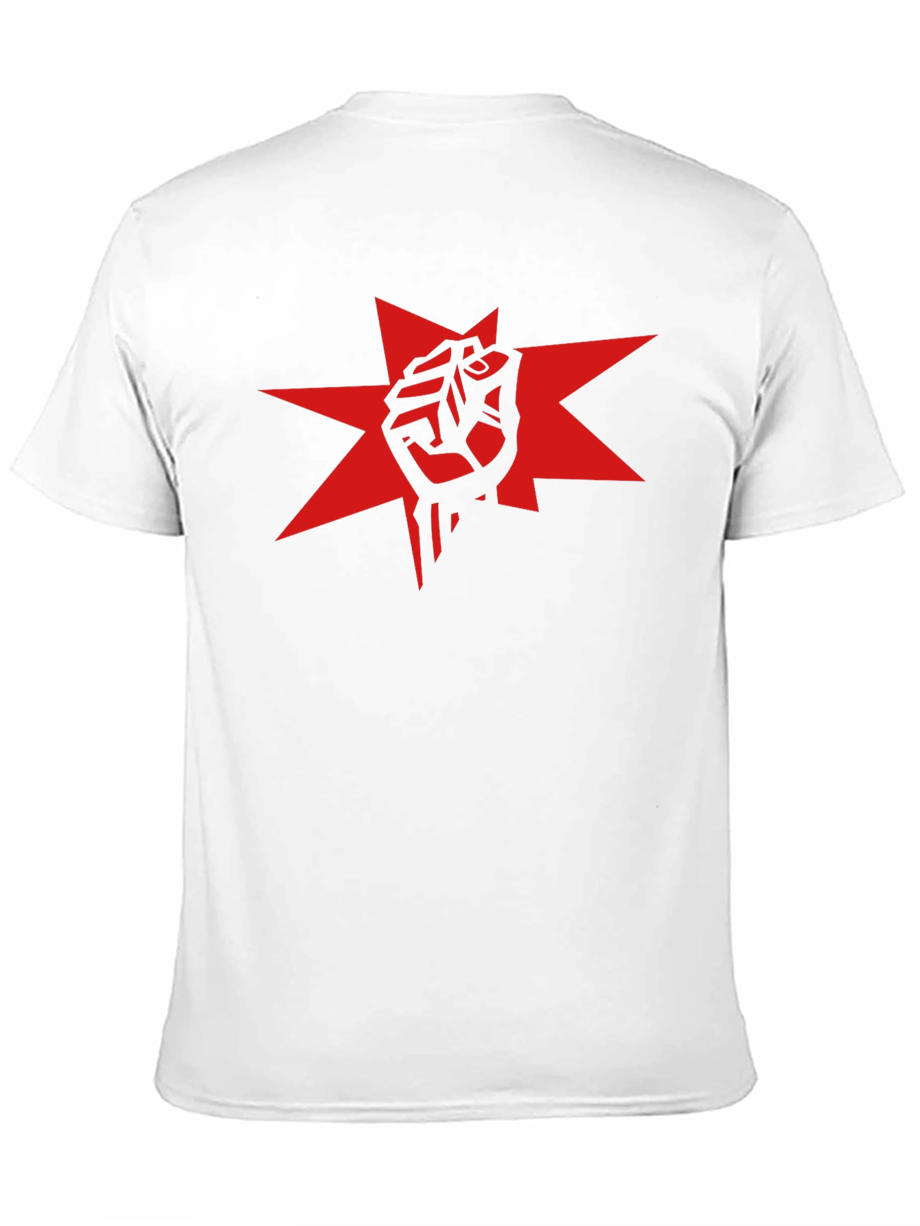 Red Fist Star Graphic Black T-Shirt