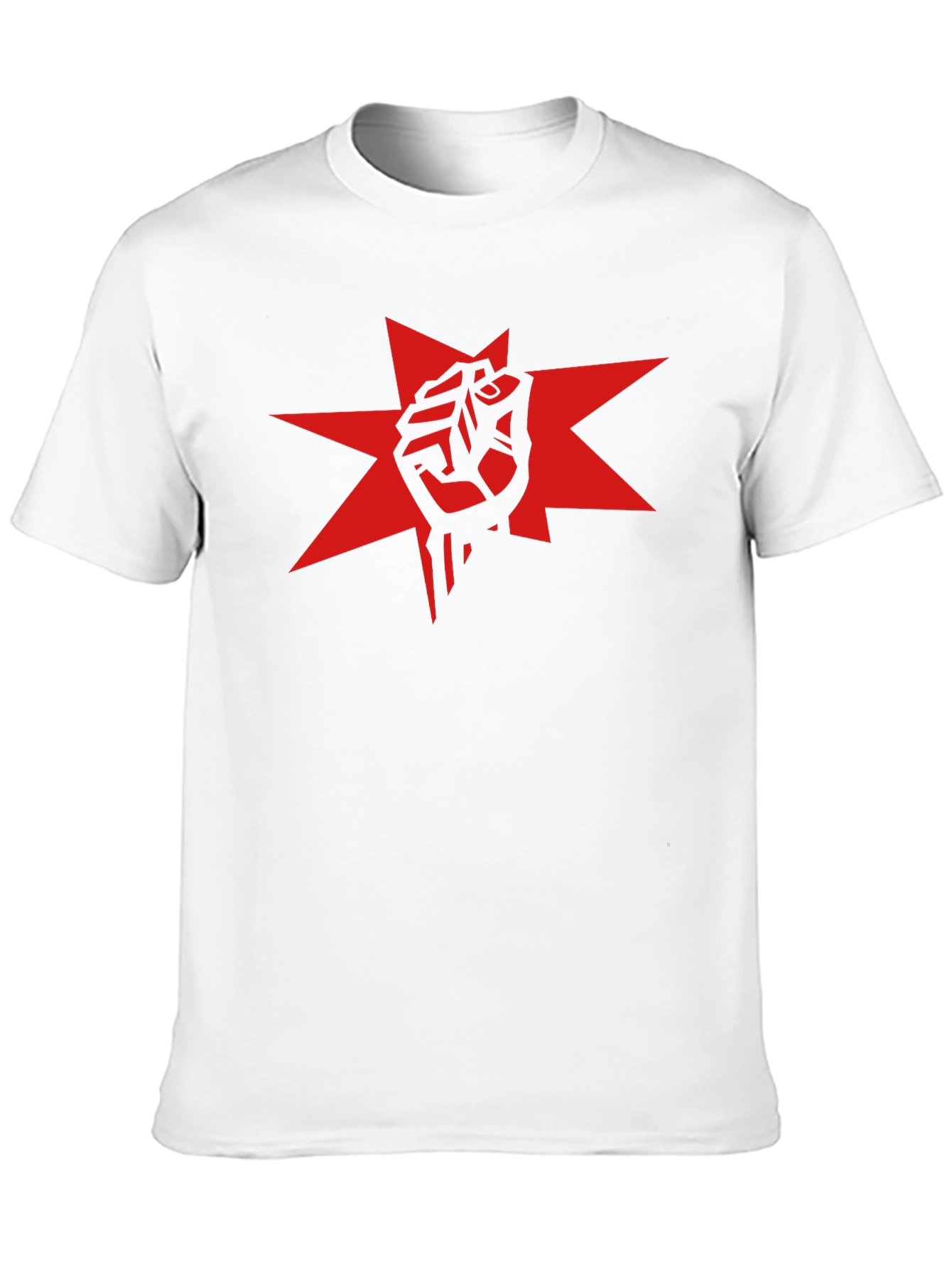 Red Fist Star Graphic Black T-Shirt