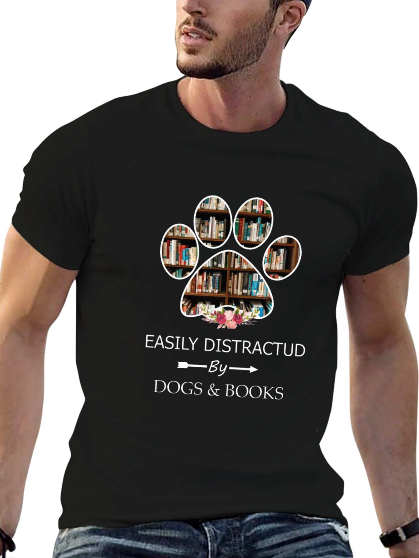 Easily Distracted by Dogs & Books T-Shirt