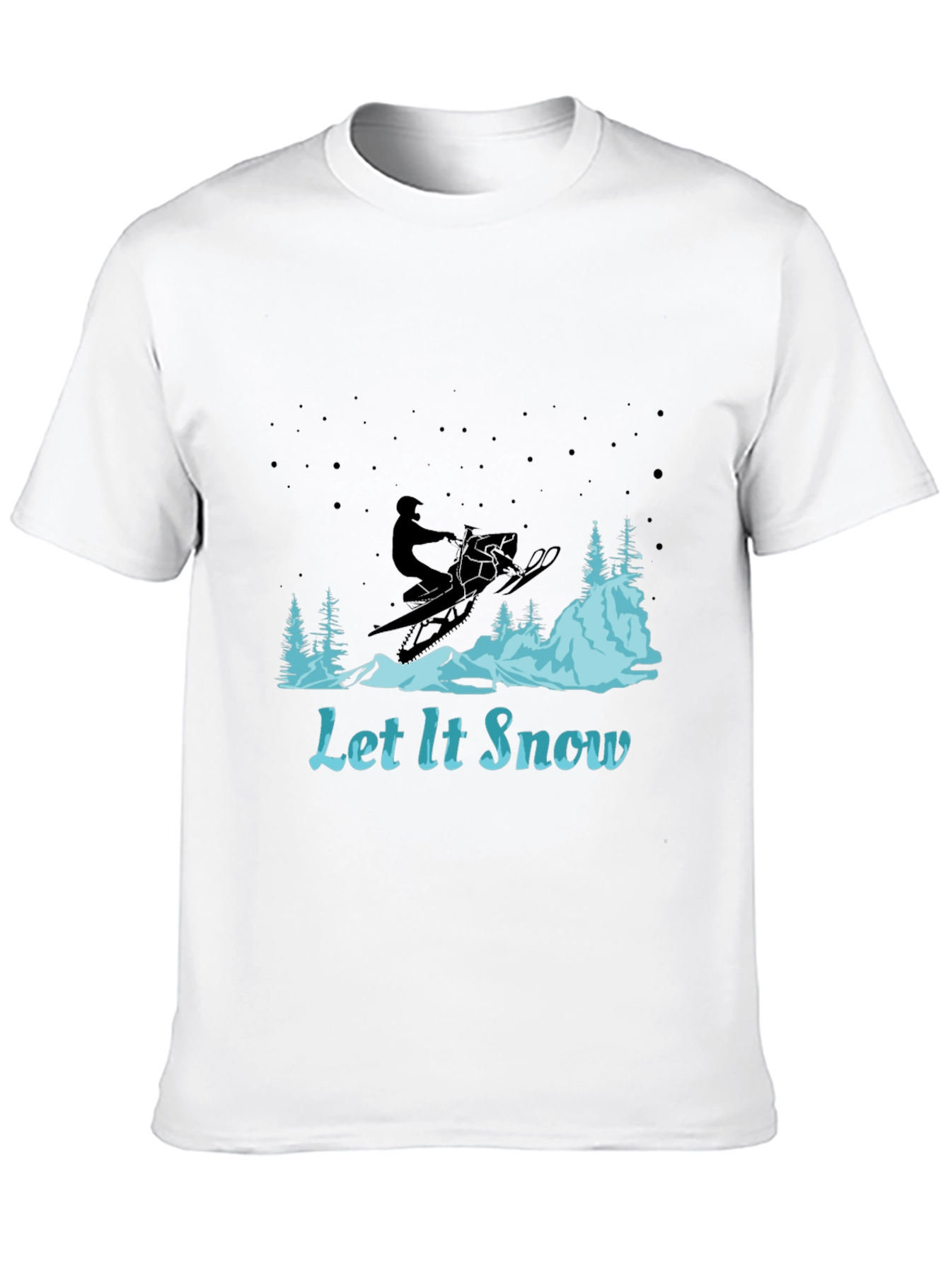 Let It Snow Graphic Tee - Snowmobile Design