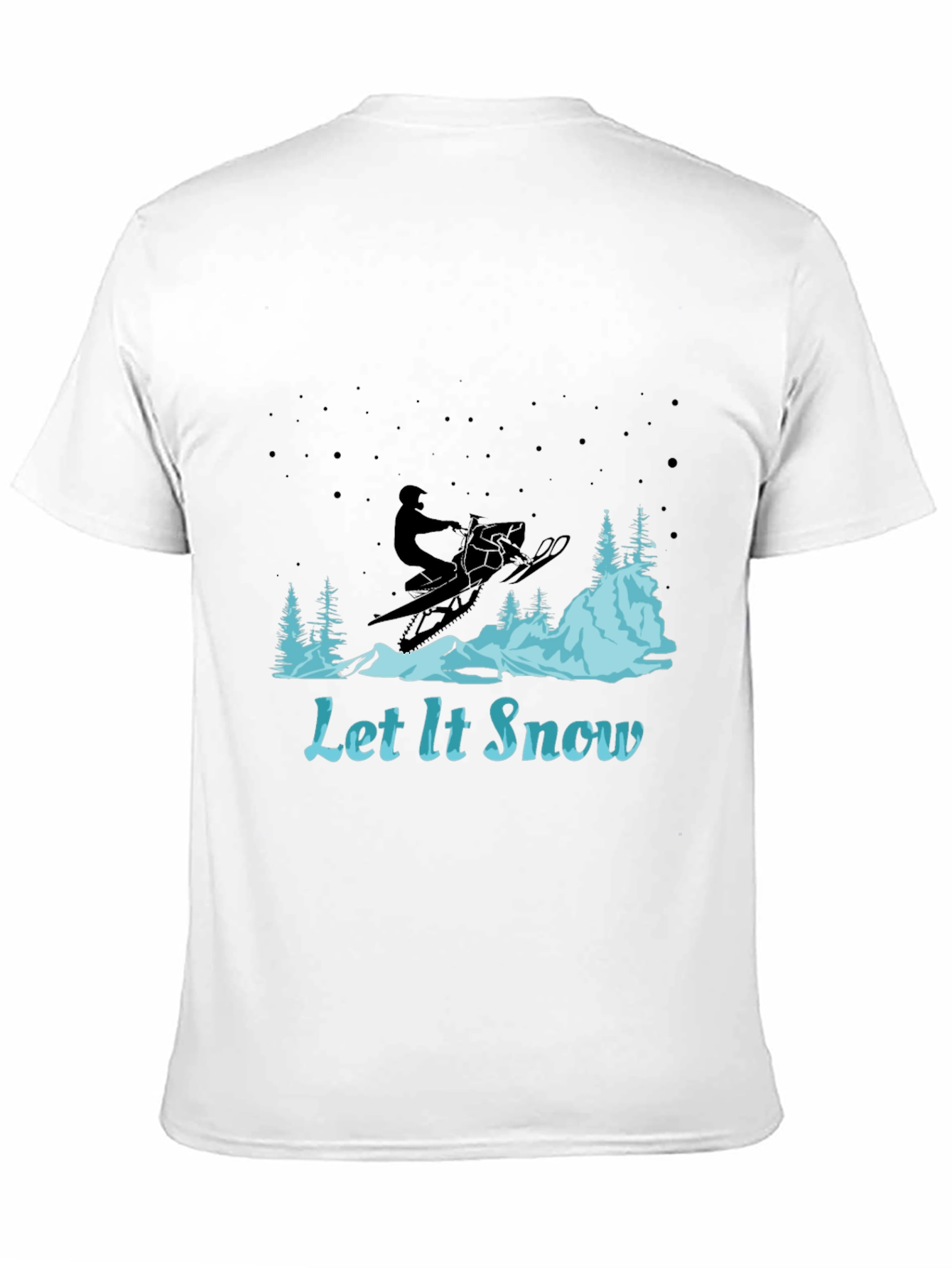 Let It Snow Graphic Tee - Snowmobile Design