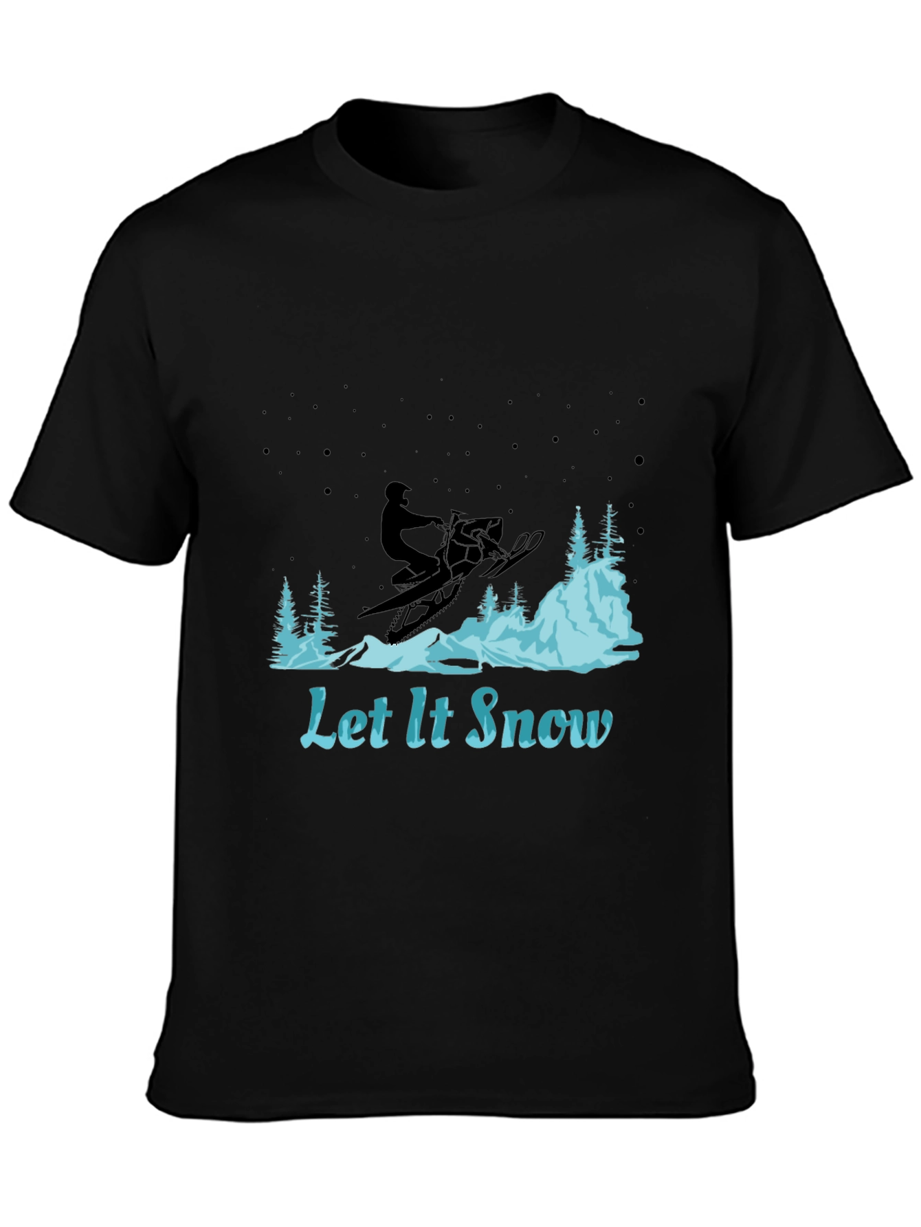 Let It Snow Graphic Tee - Snowmobile Design