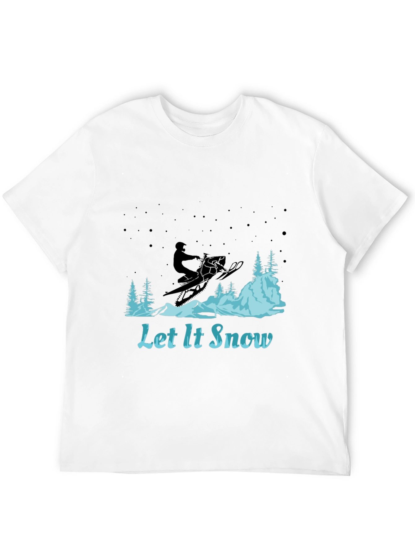 Let It Snow Graphic Tee - Snowmobile Design