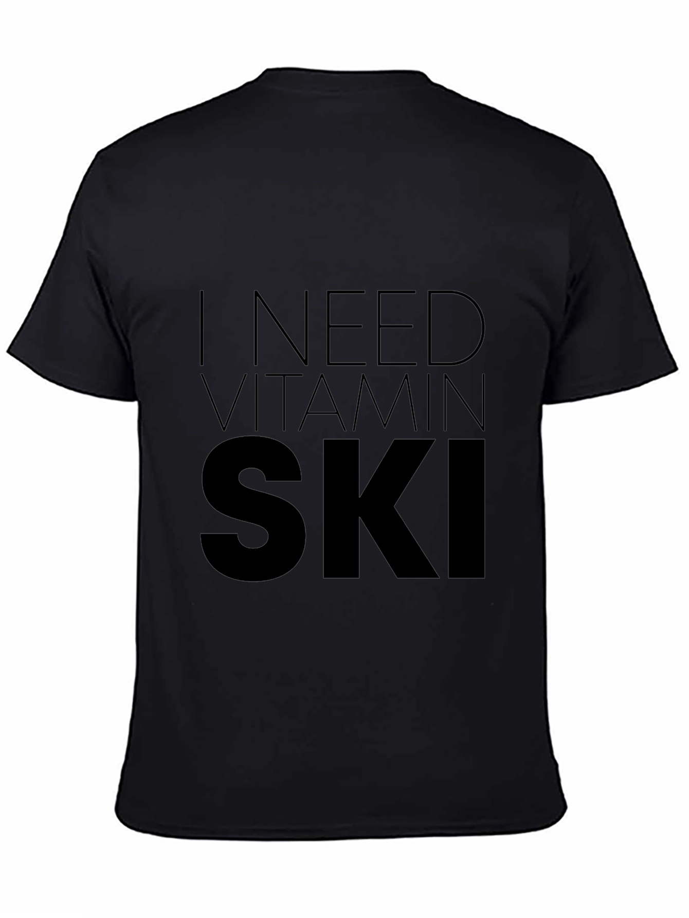 I Need Vitamin Ski T-Shirt - Black Graphic Tee