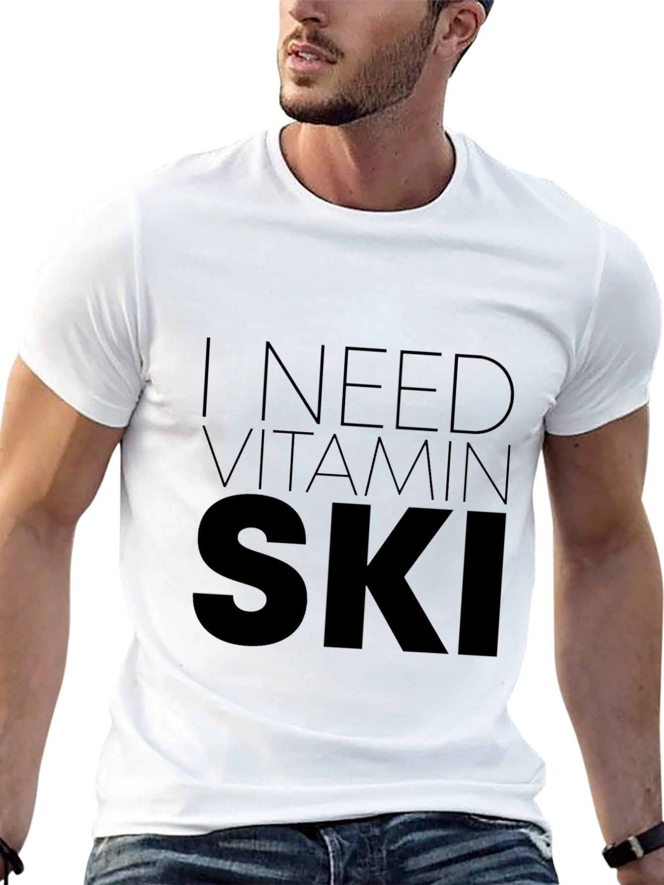 I Need Vitamin Ski T-Shirt - Black Graphic Tee