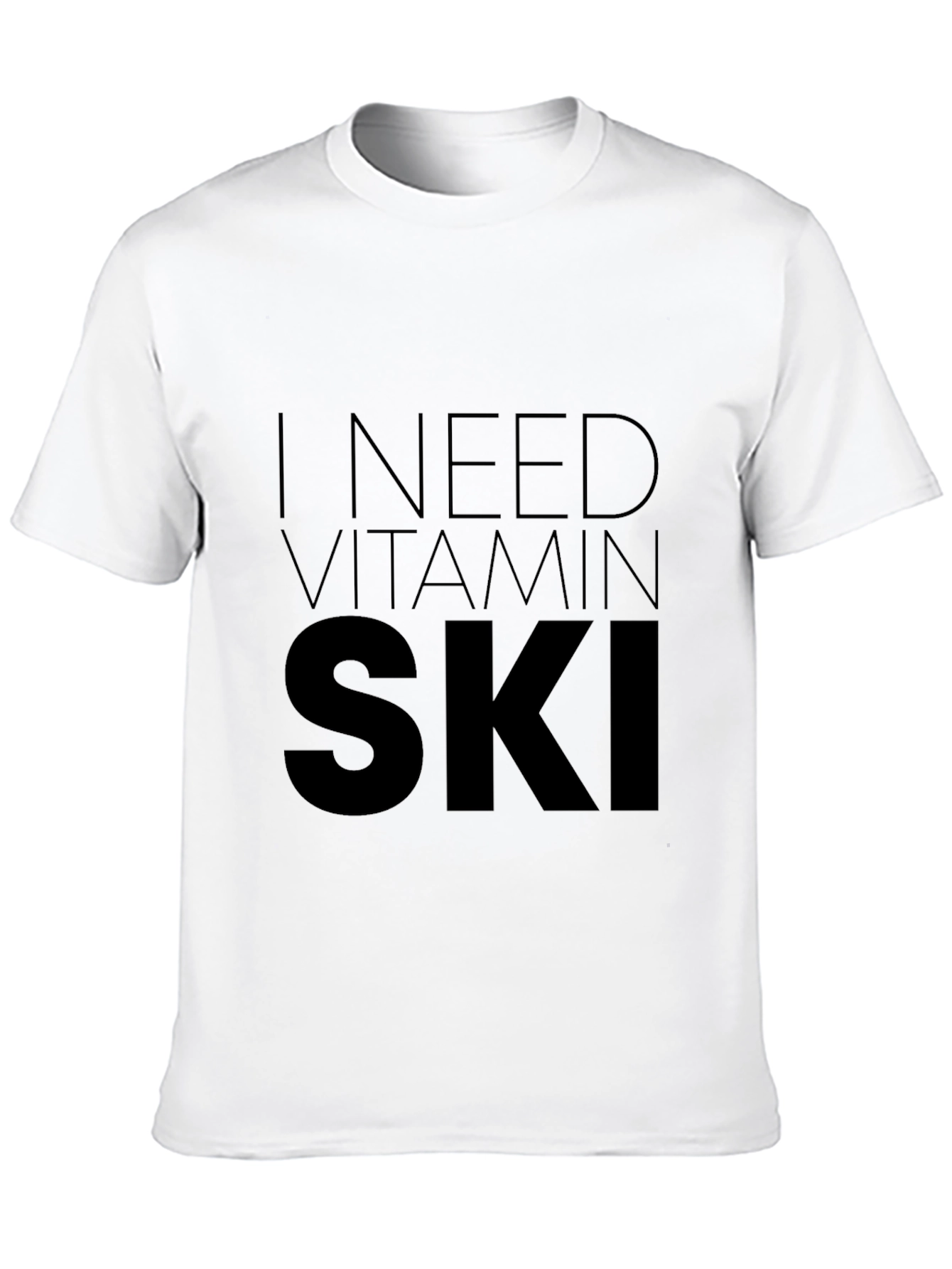 I Need Vitamin Ski T-Shirt - Black Graphic Tee