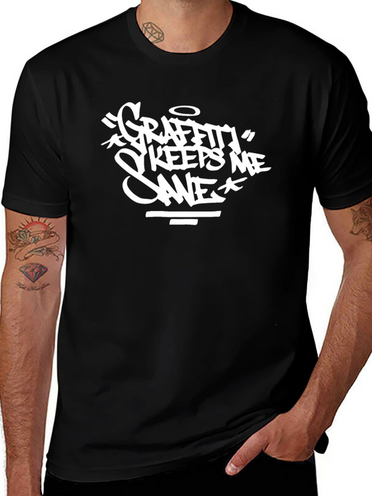 Graffiti Keeps Me Sane Black T-Shirt