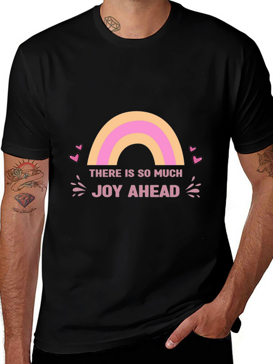 Joy Ahead Graphic Tee - Positive Vibes Black T-Shirt