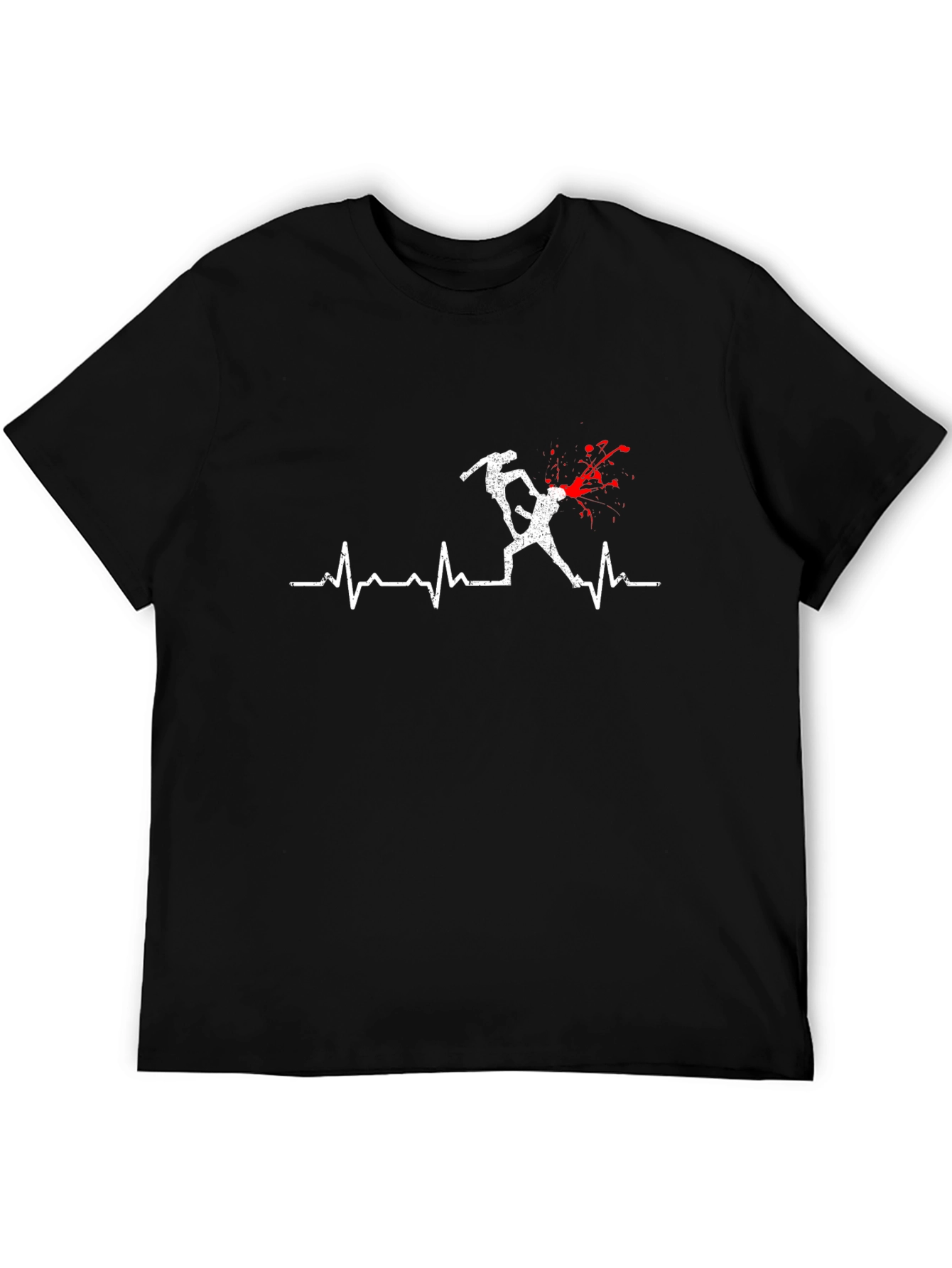 Fighting Heartbeat Black T-Shirt