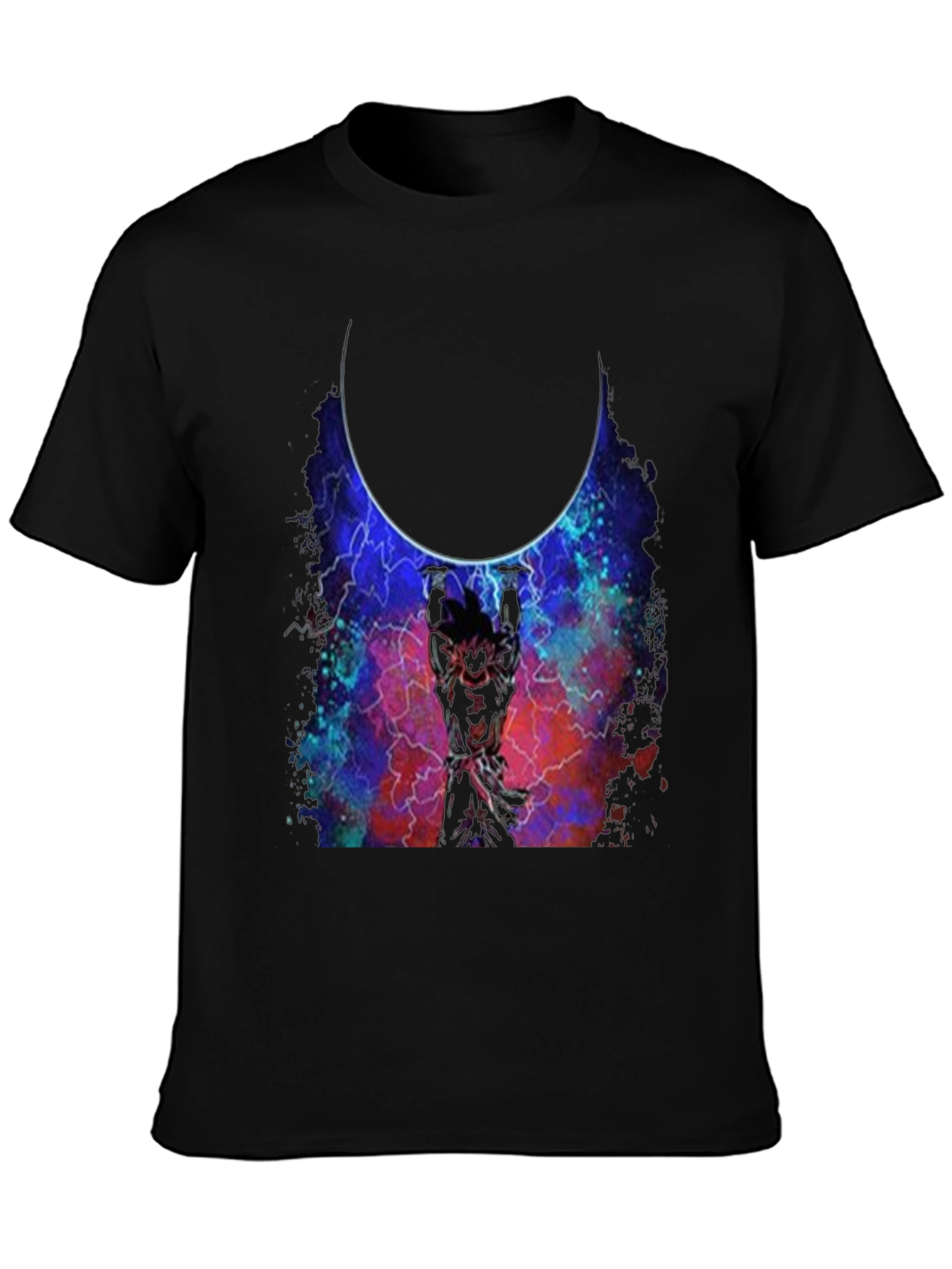 Goku Holding Moon Black T-Shirt