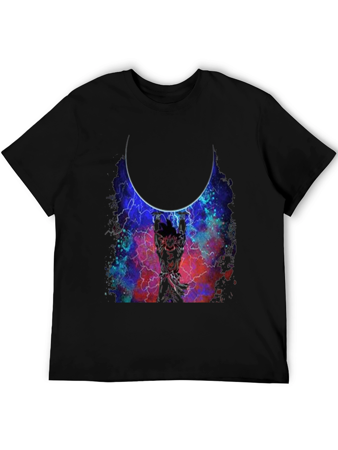 Goku Holding Moon Black T-Shirt