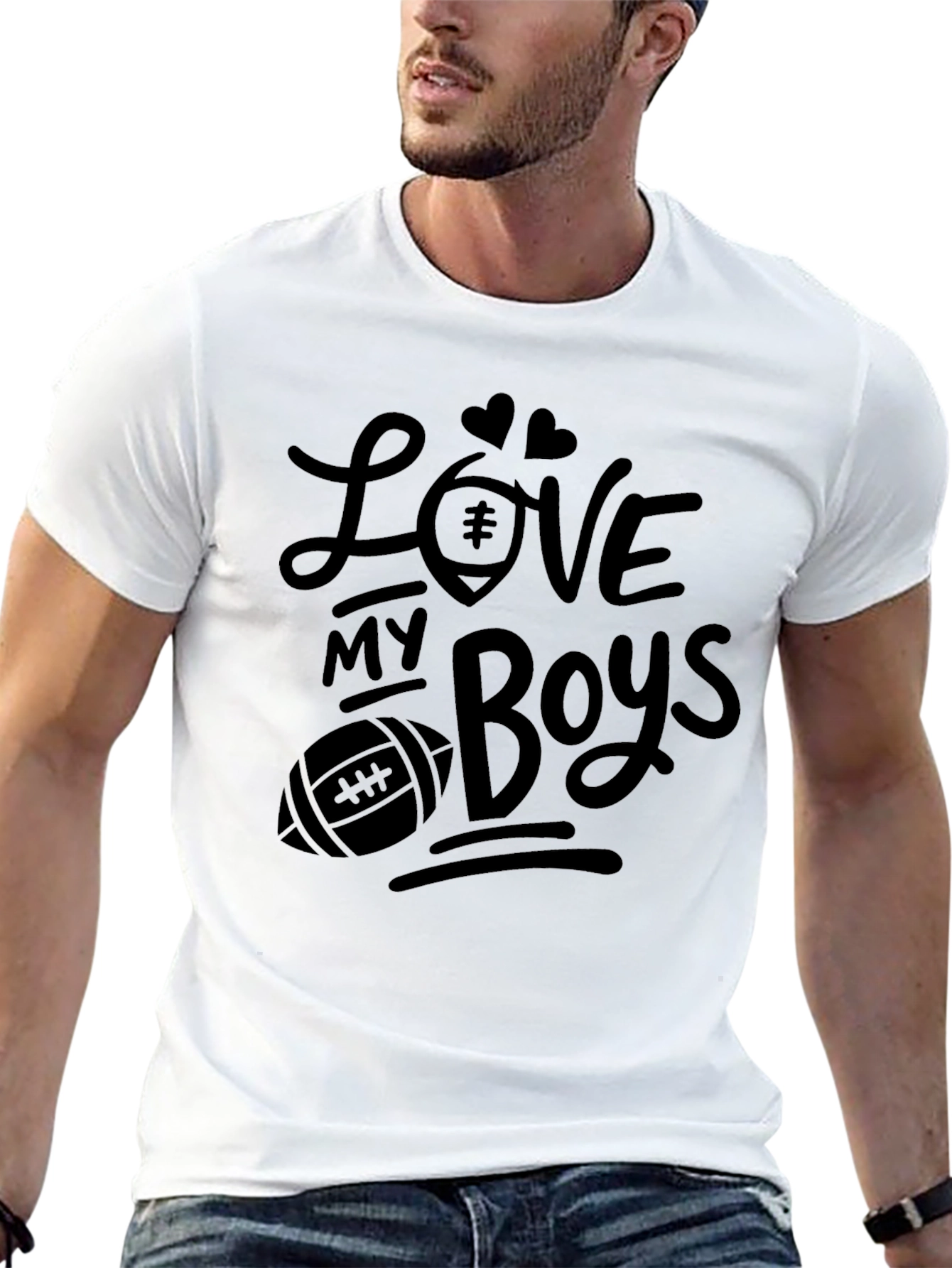 Love My Boys Football T-Shirt
