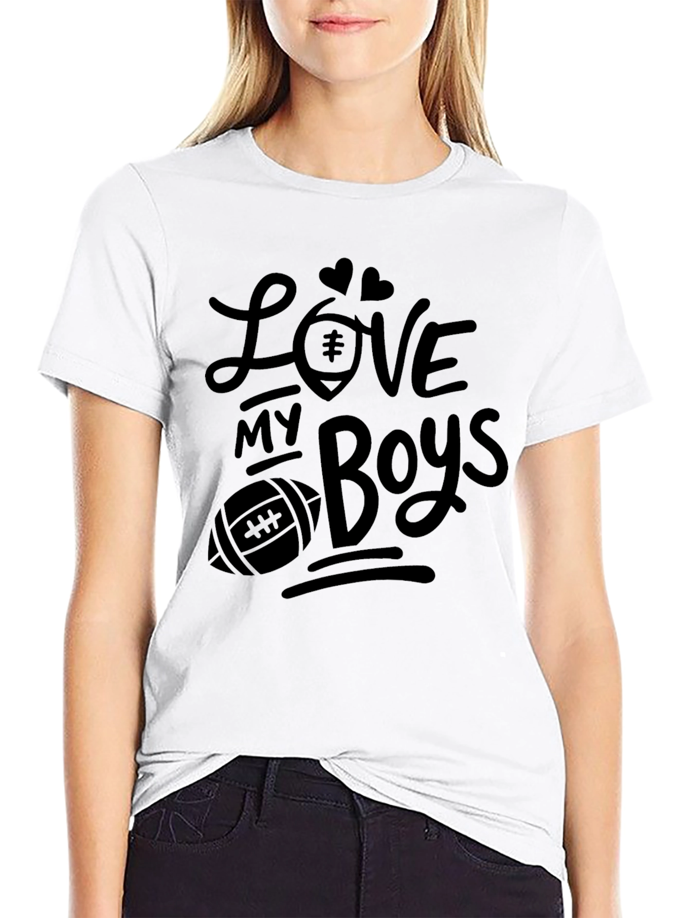 Love My Boys Football T-Shirt