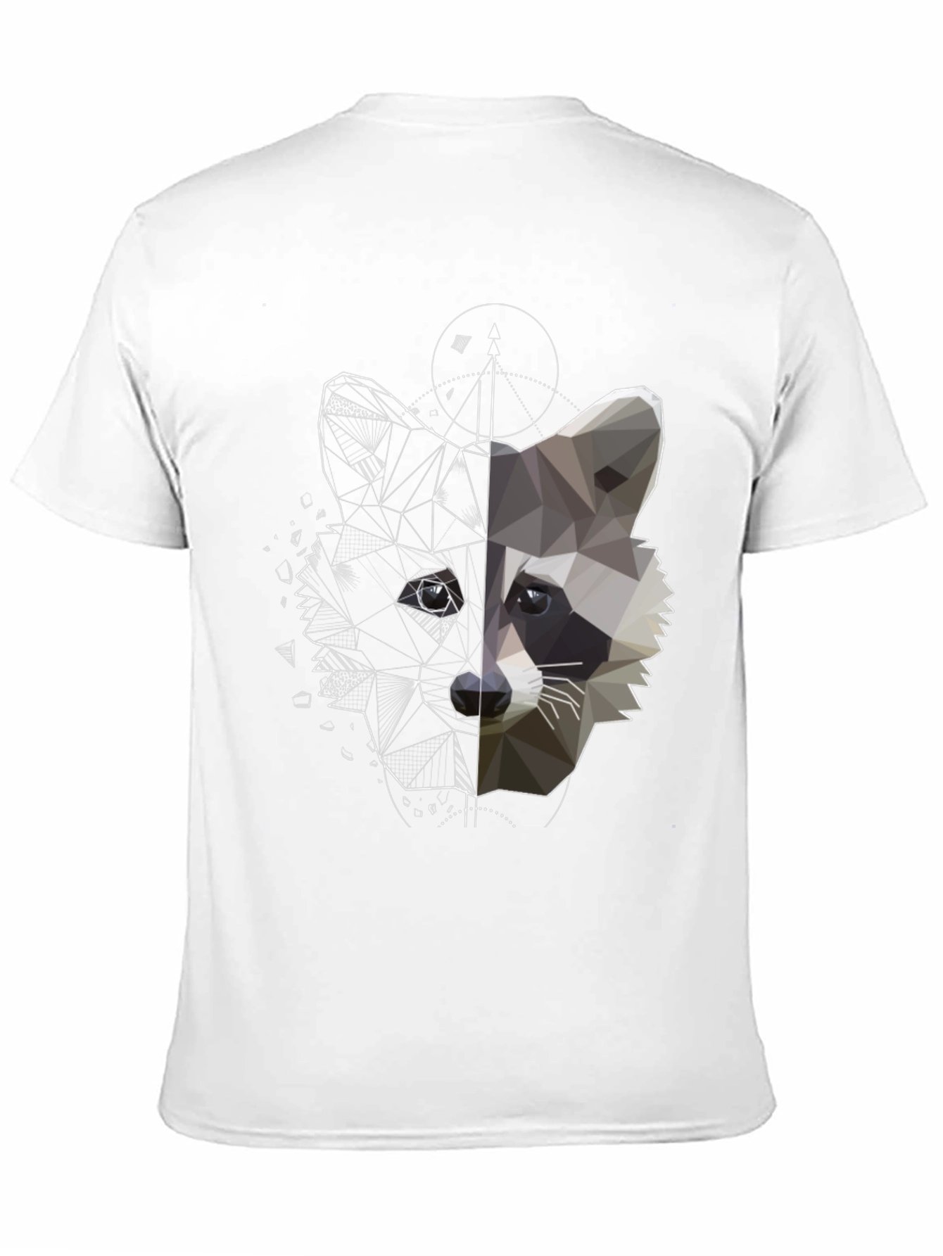 Geometric Raccoon Graphic Tee - Unique Black Shirt