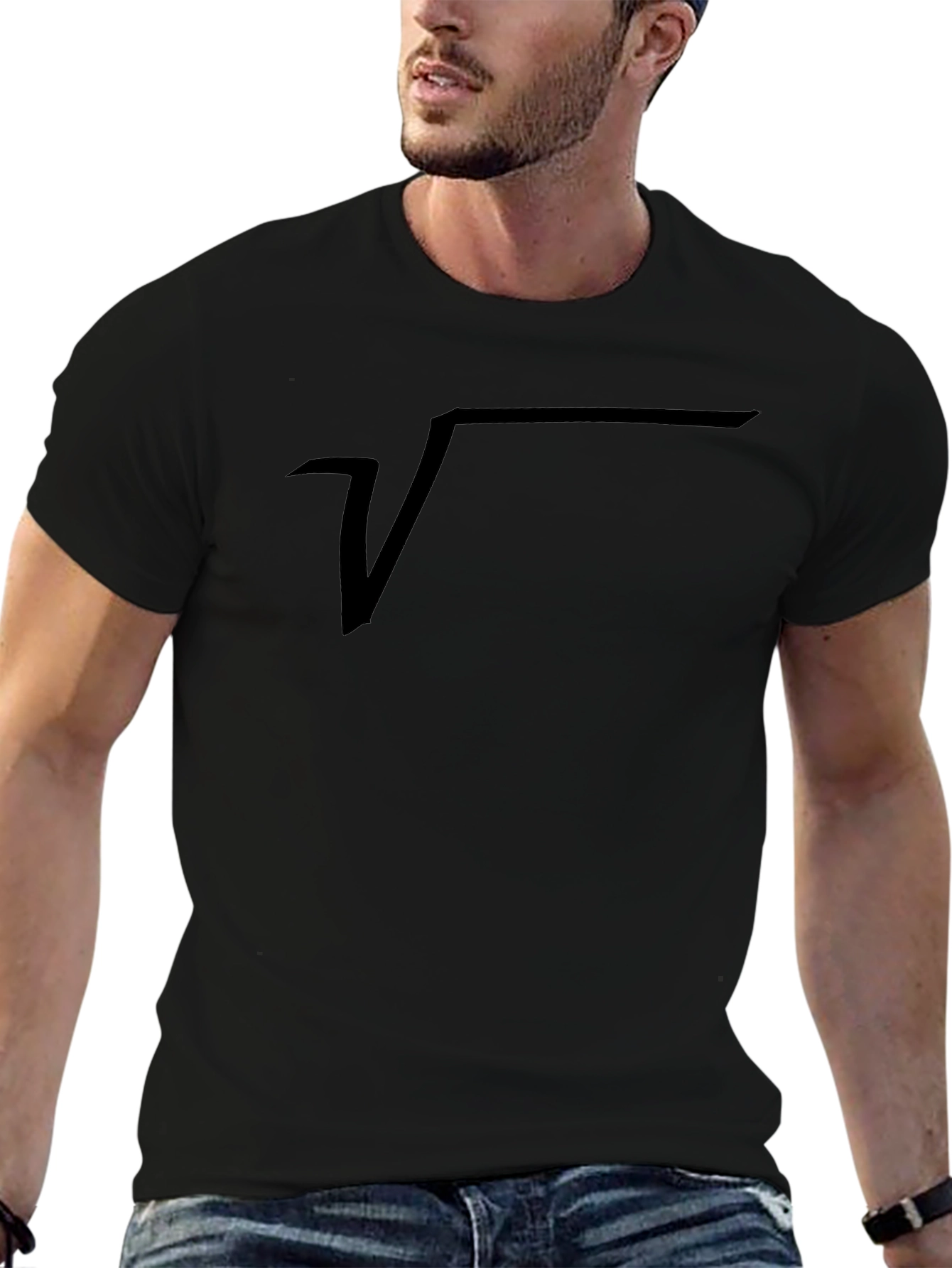 Math Root Symbol Black T-Shirt