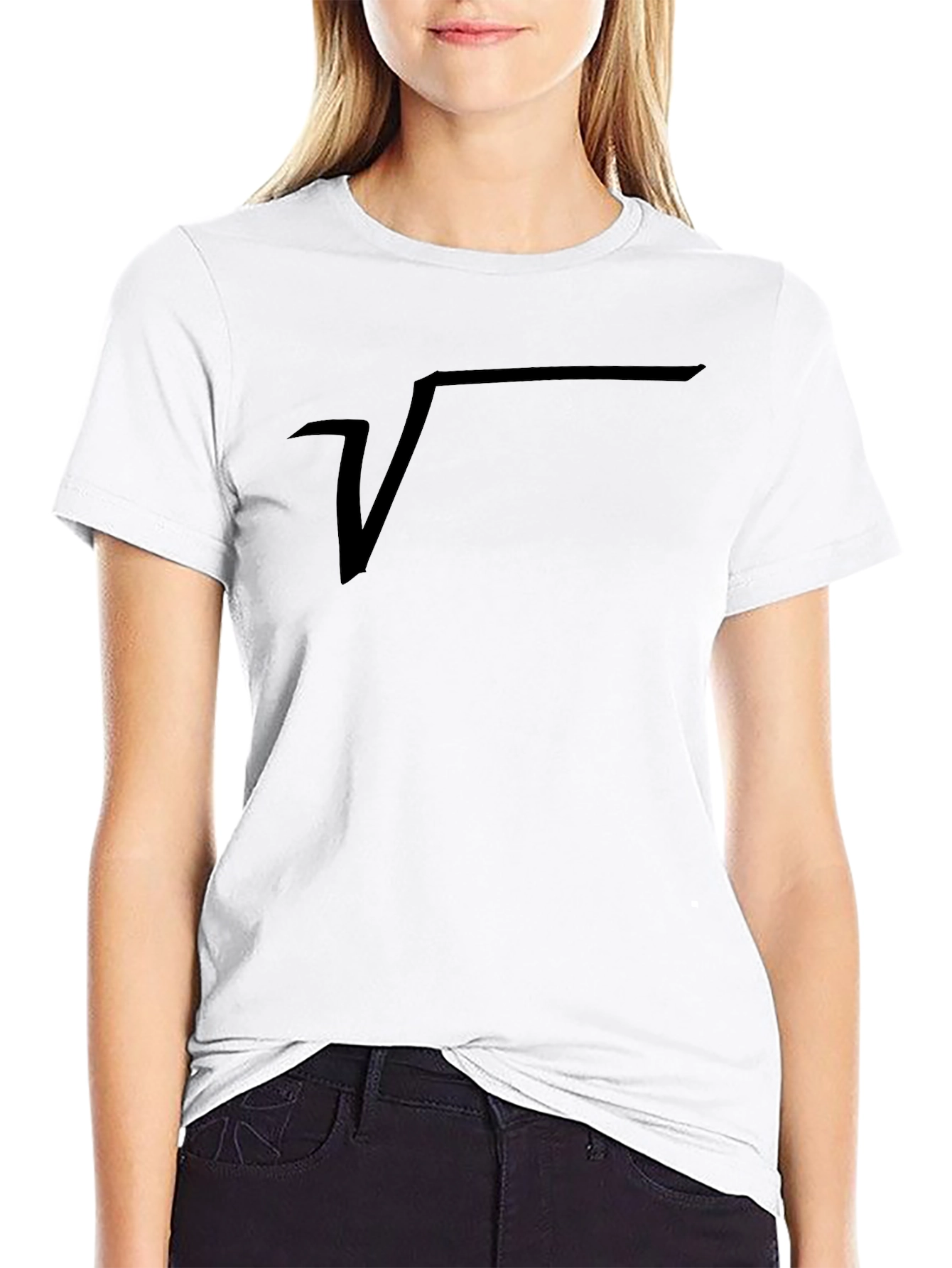 Math Root Symbol Black T-Shirt