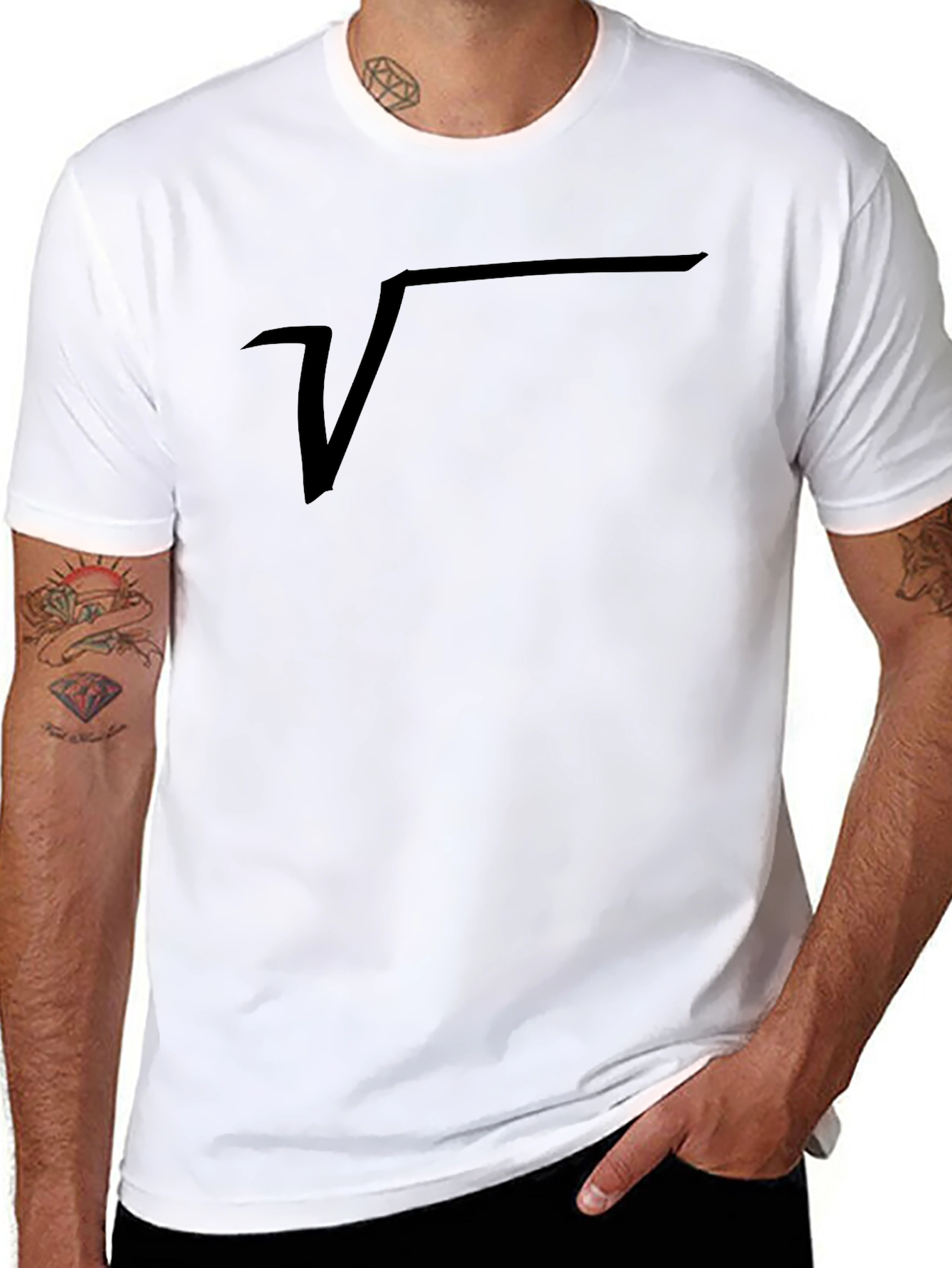 Math Root Symbol Black T-Shirt