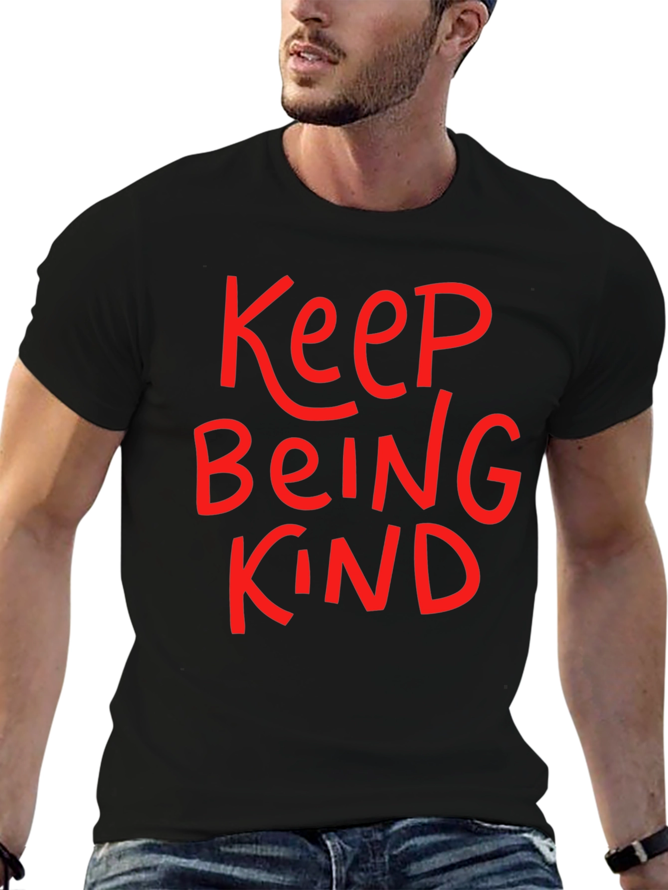 Keep Being Kind Graphic Tee - Black Cotton T-Shirt