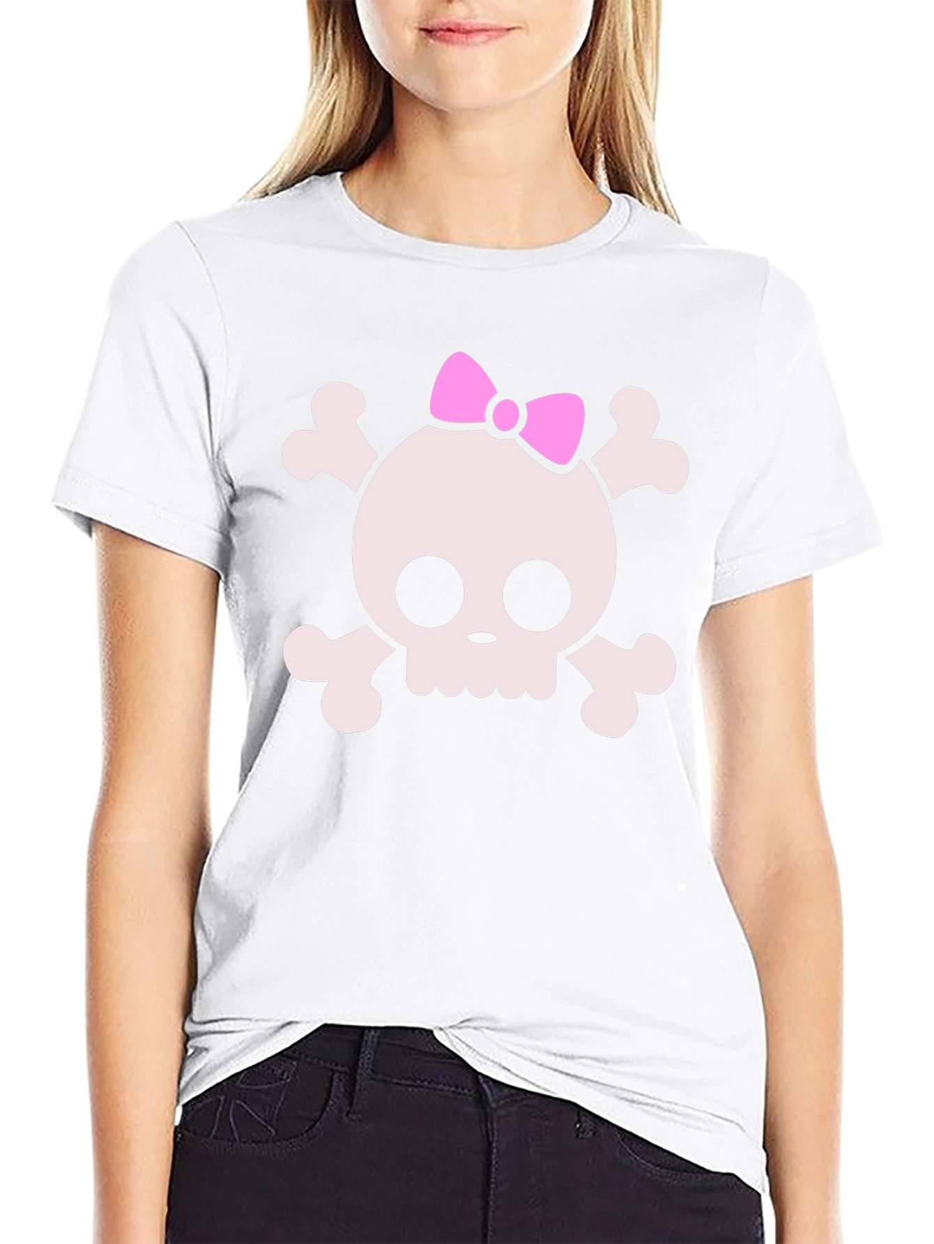 Skull & Crossbones T-Shirt with Pink Bow