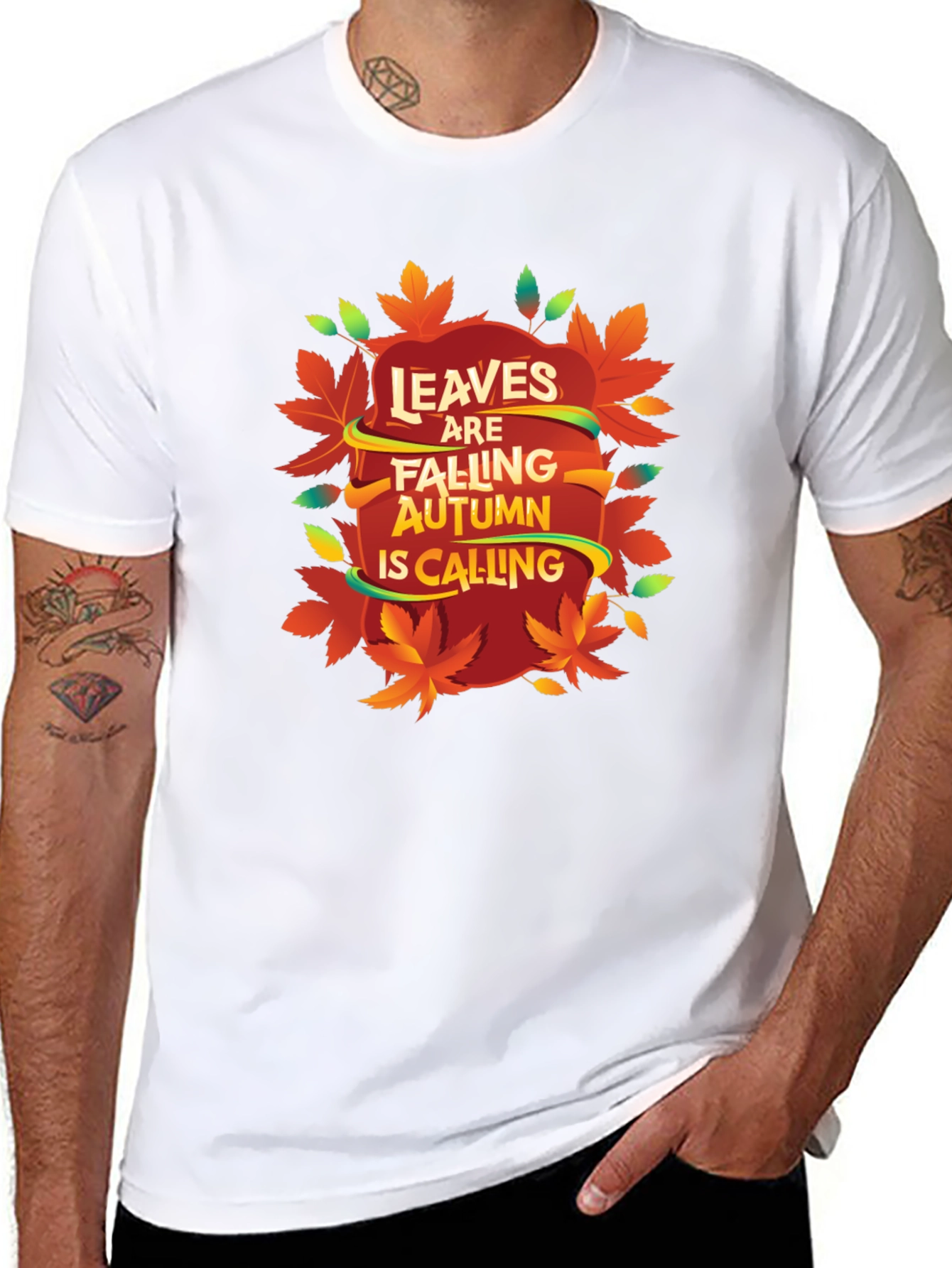 Autumn Leaves Calling Black T-Shirt