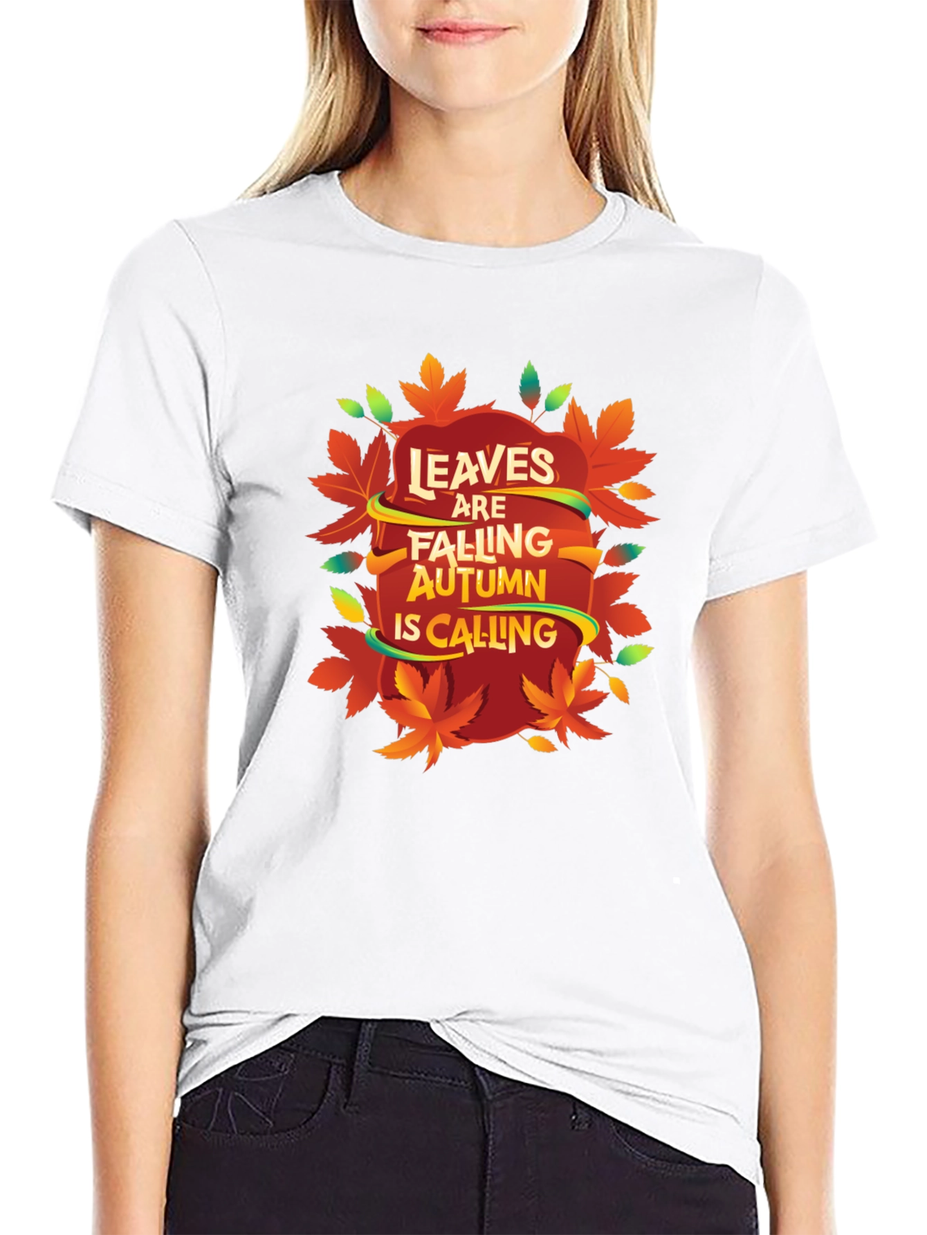 Autumn Leaves Calling Black T-Shirt