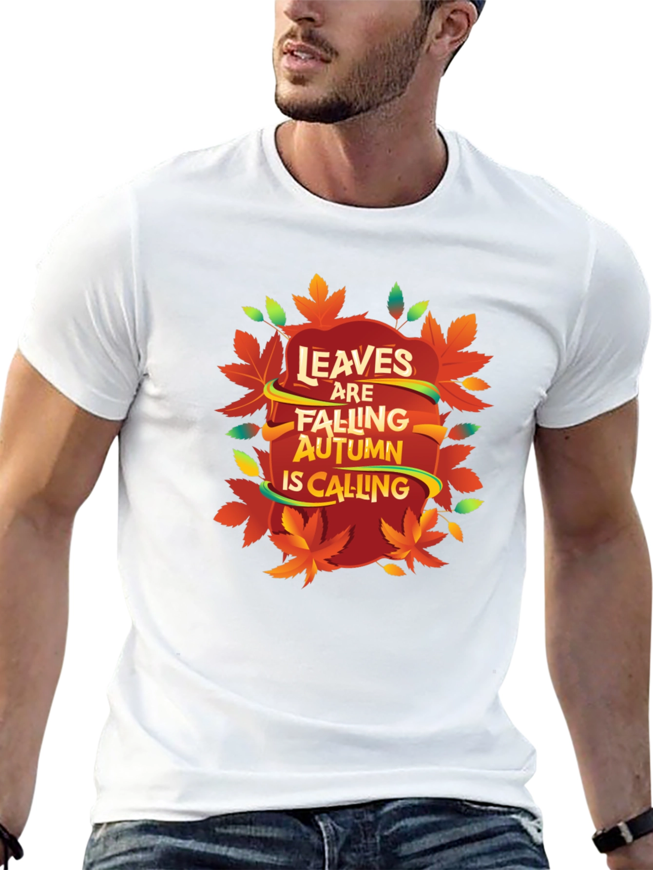 Autumn Leaves Calling Black T-Shirt