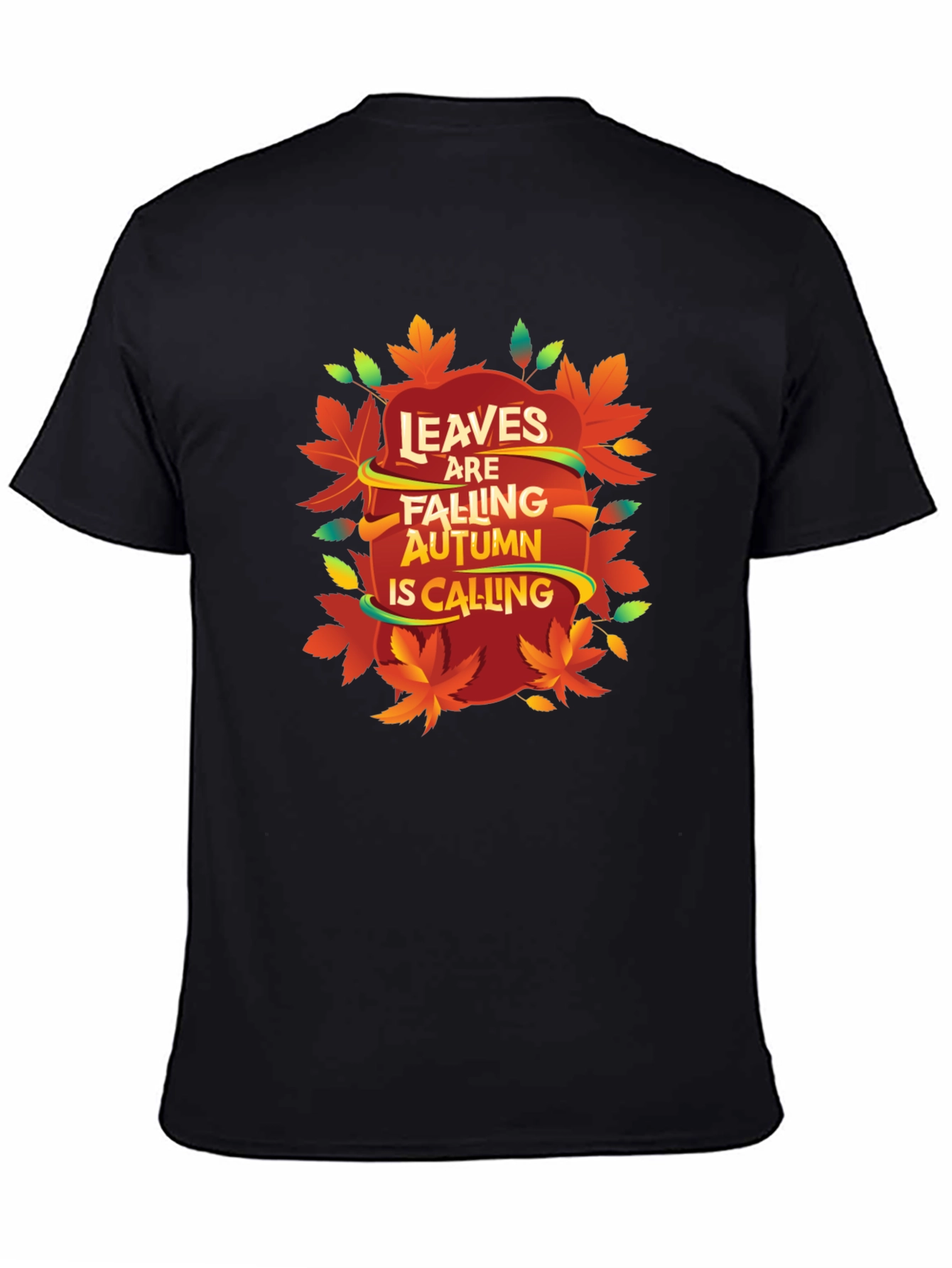 Autumn Leaves Calling Black T-Shirt