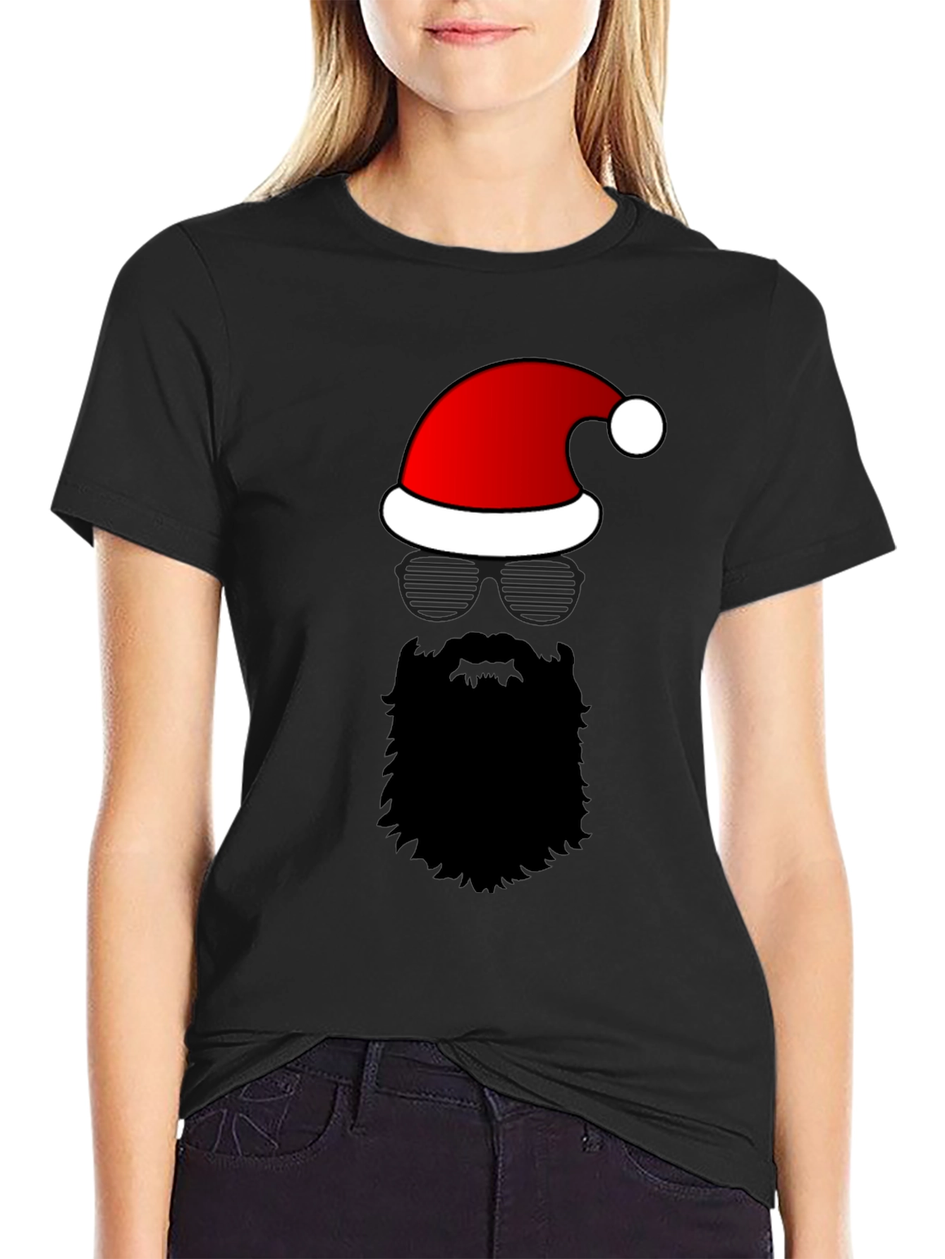 Santa Hat Beard Graphic Tee