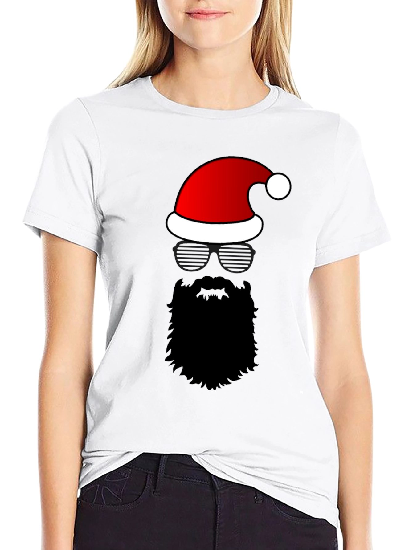Santa Hat Beard Graphic Tee