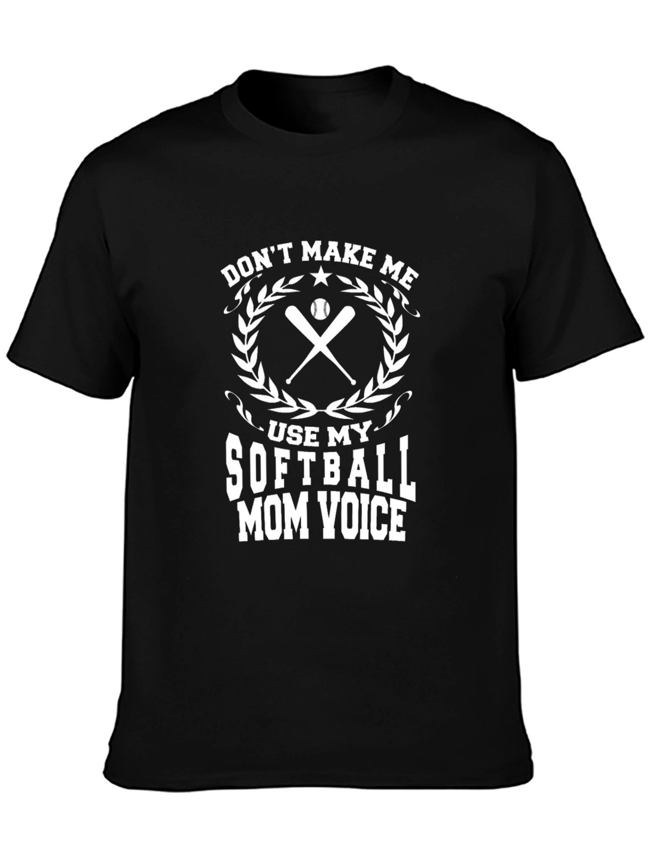 Softball Mom Voice T-Shirt - Black