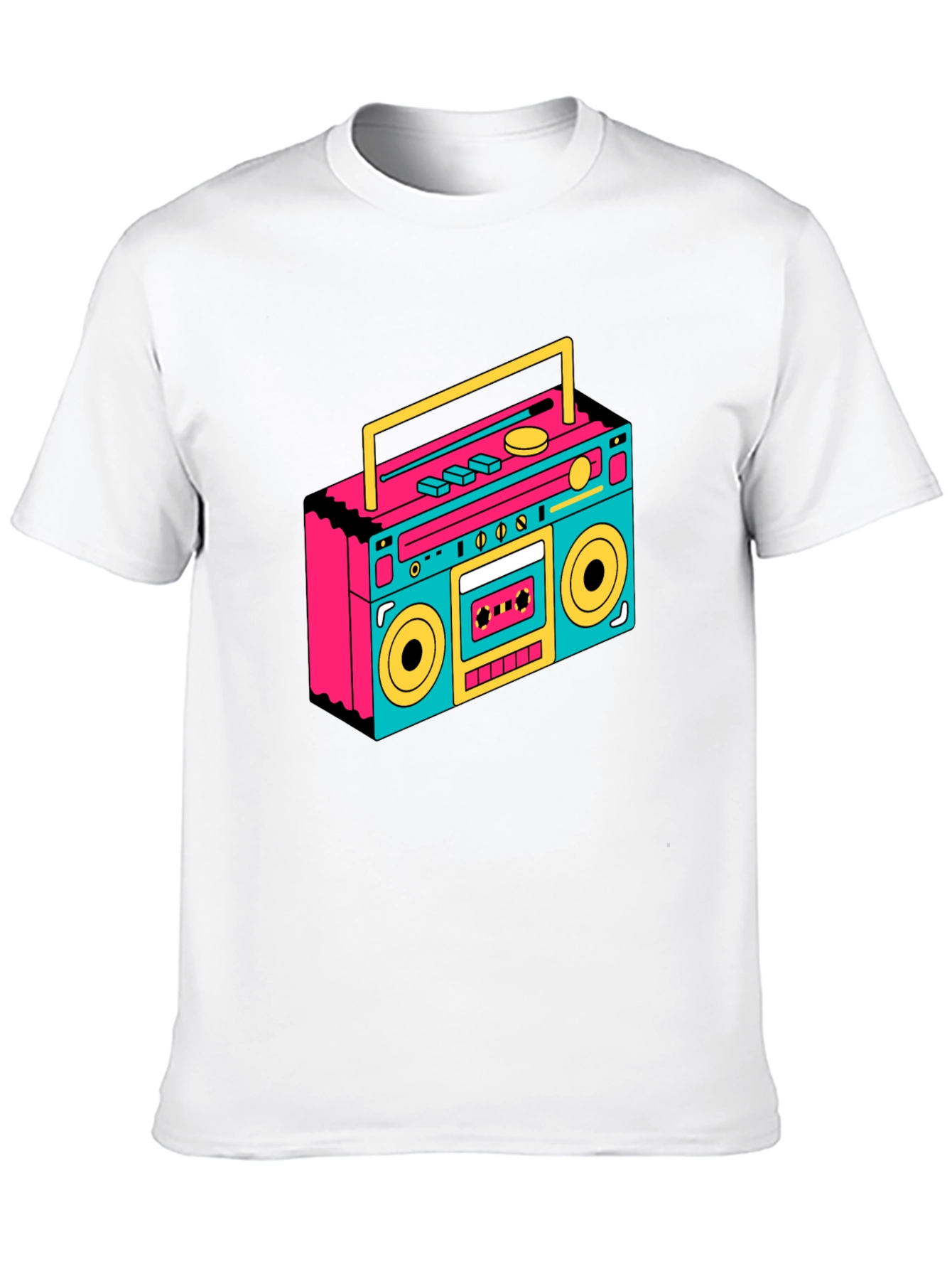 Retro Boombox Graphic Tee - Black