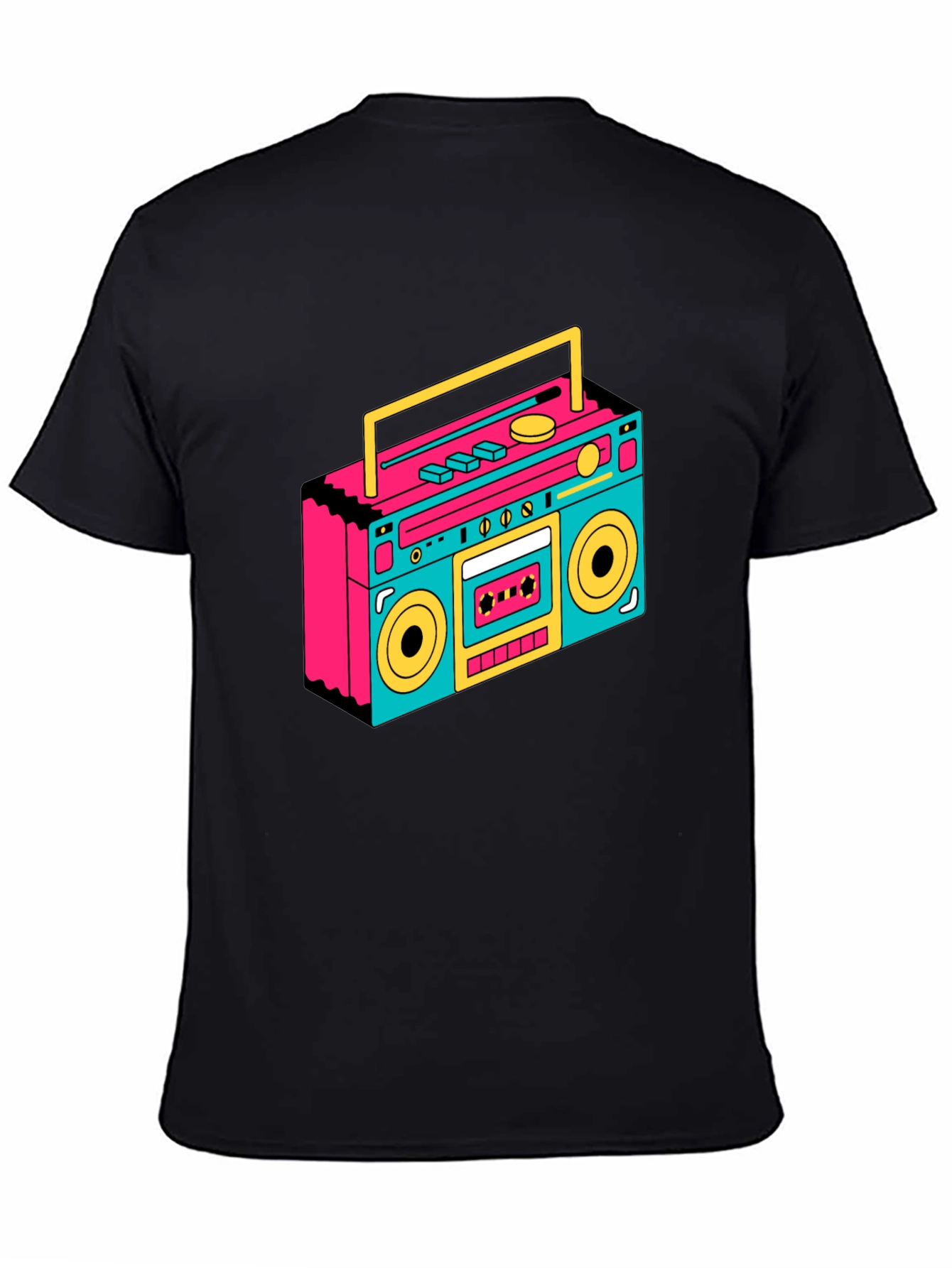 Retro Boombox Graphic Tee - Black