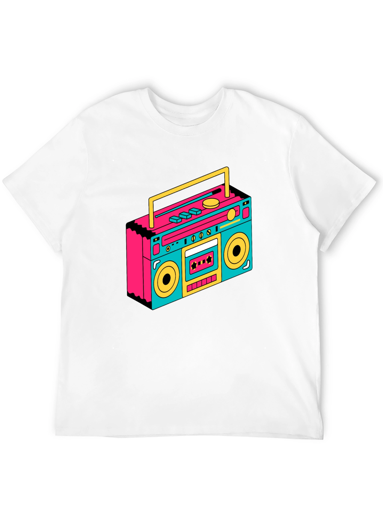 Retro Boombox Graphic Tee - Black