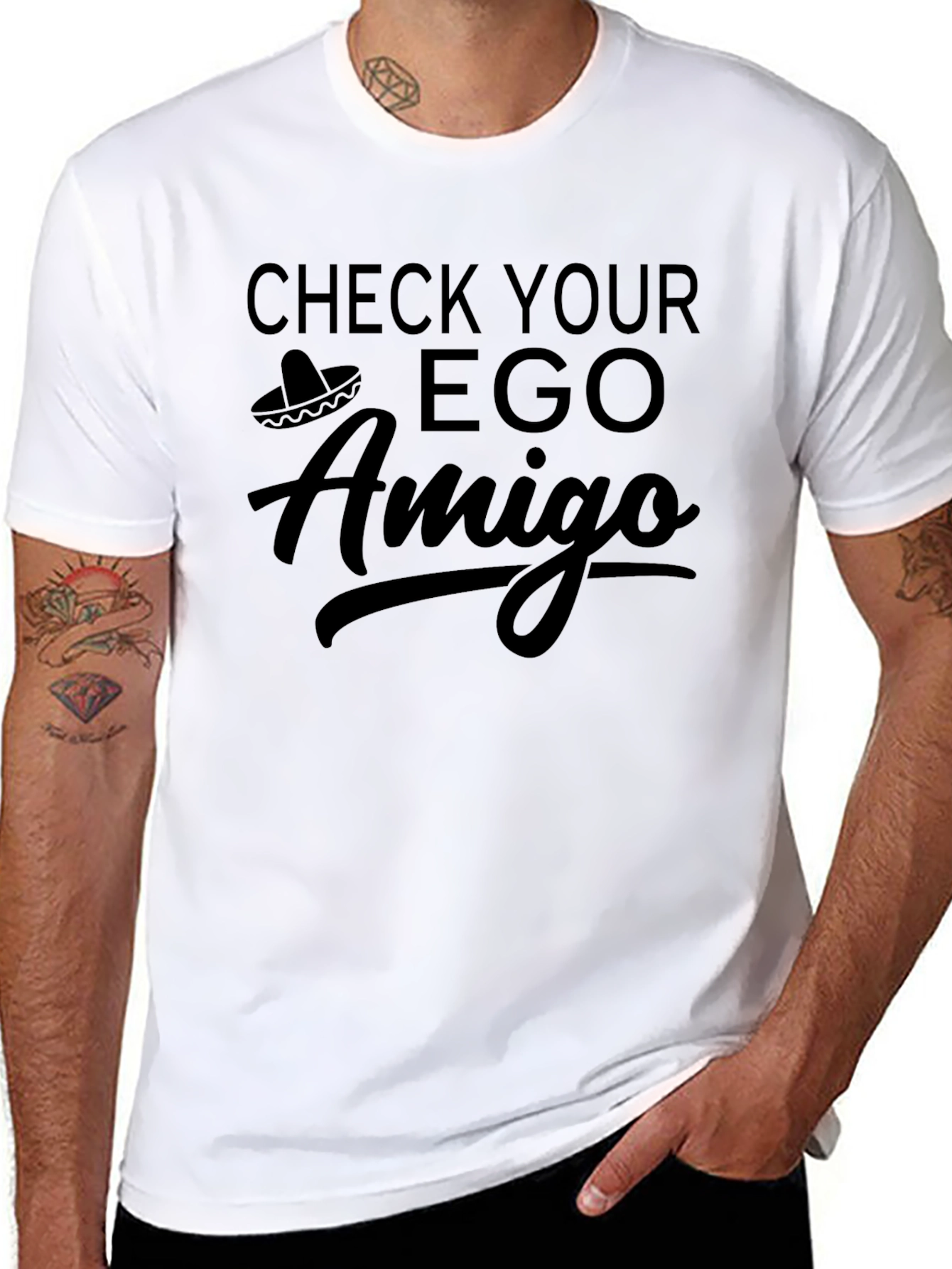 Check Your Ego Amigo Black T-Shirt