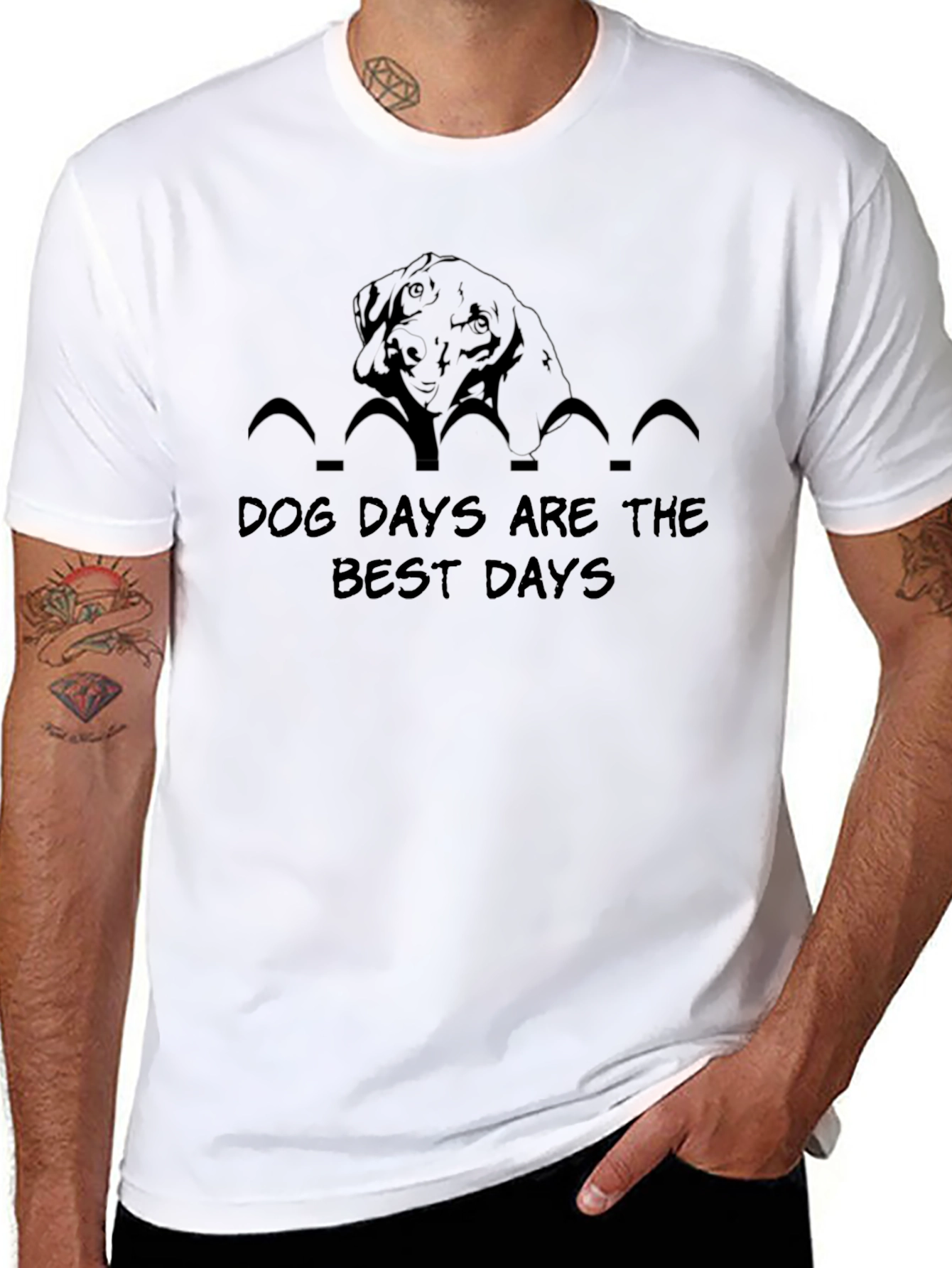 Dog Days T-Shirt -  Black Tee with Graphic Print