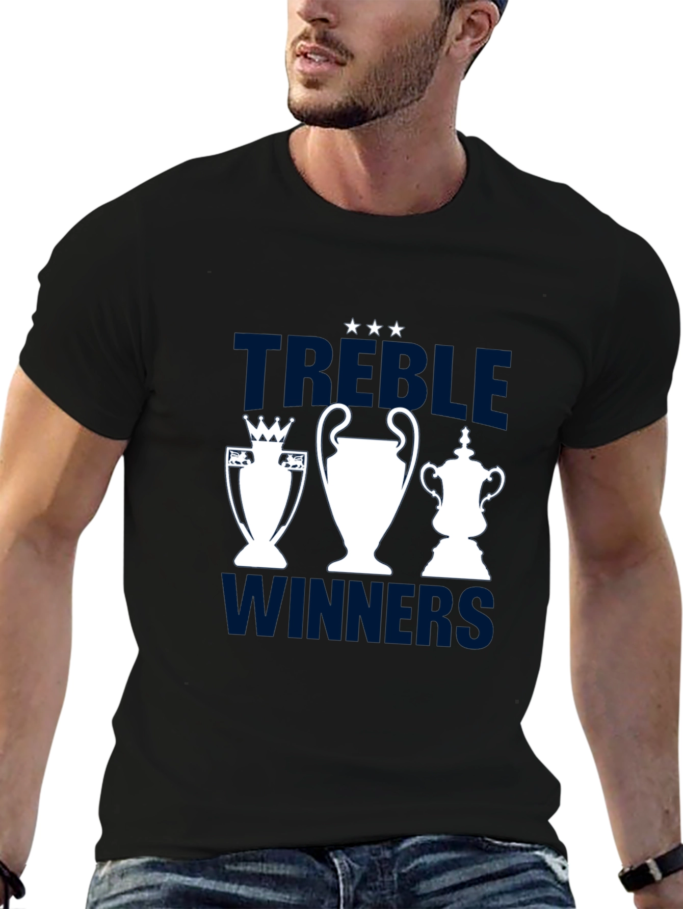 Treble Winners Graphic T-Shirt - Soccer Fan Tee