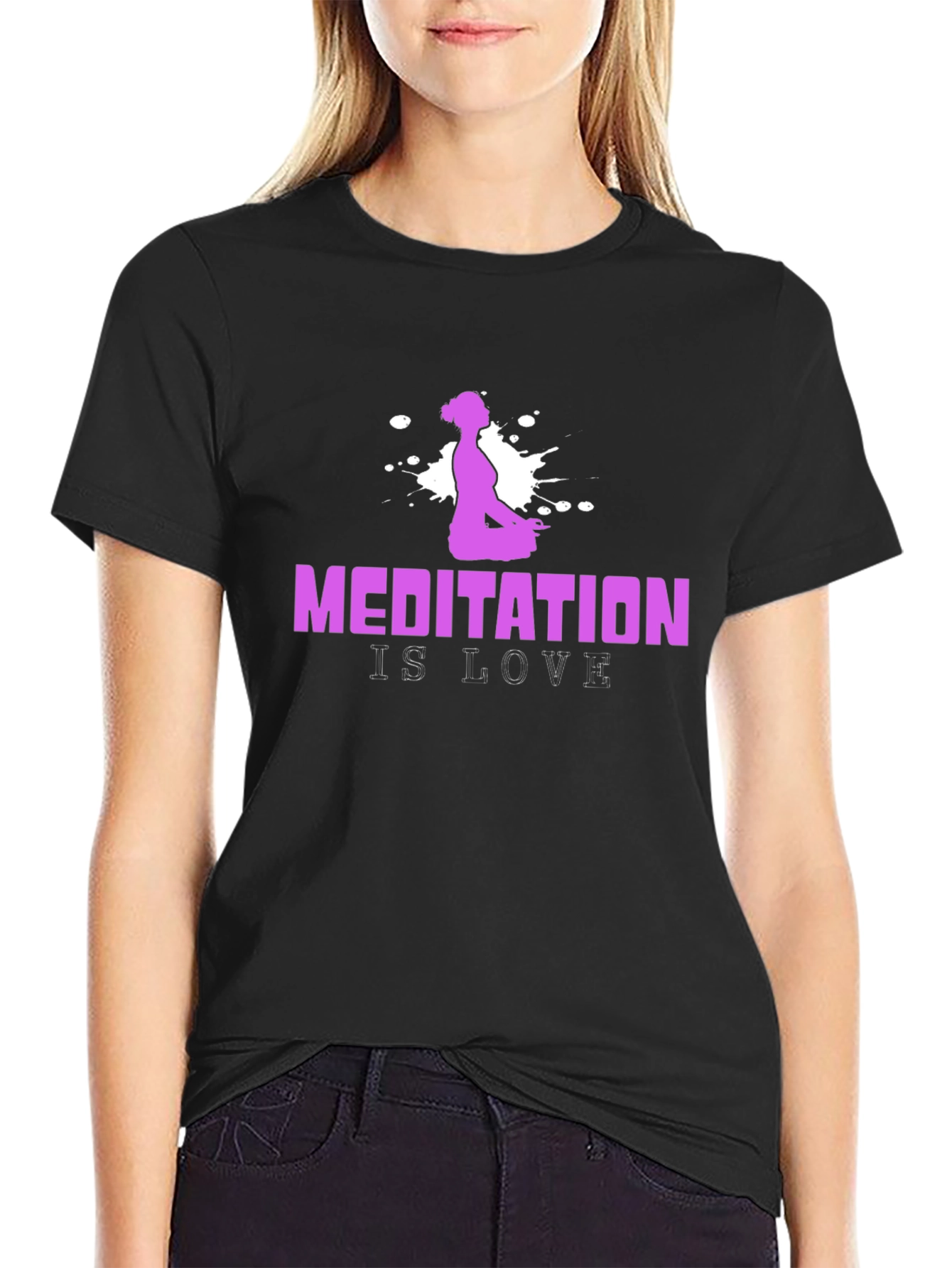 Meditation is Love Tee - Black Yoga T-Shirt