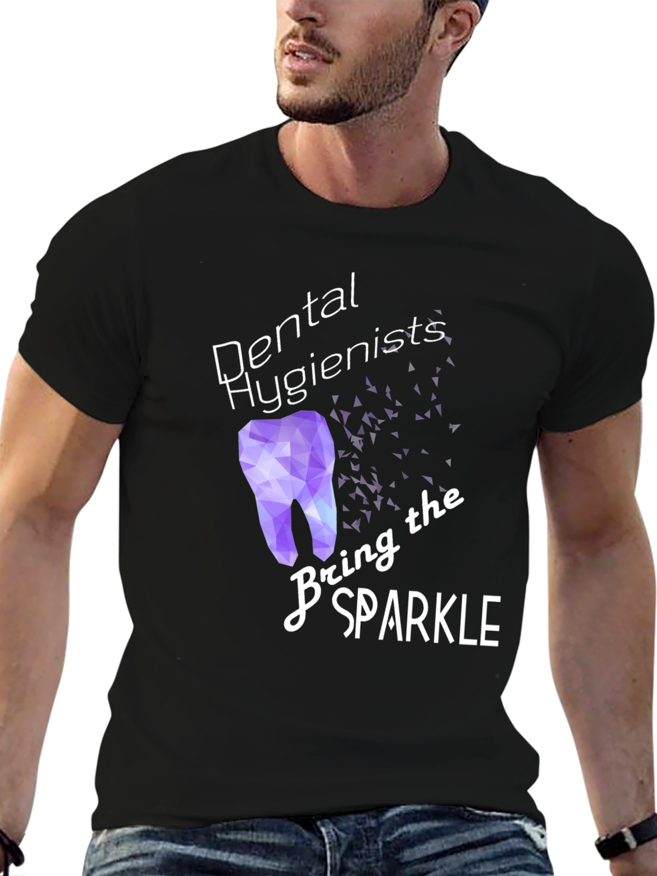 Dental Hygienist Sparkle T-Shirt - Black