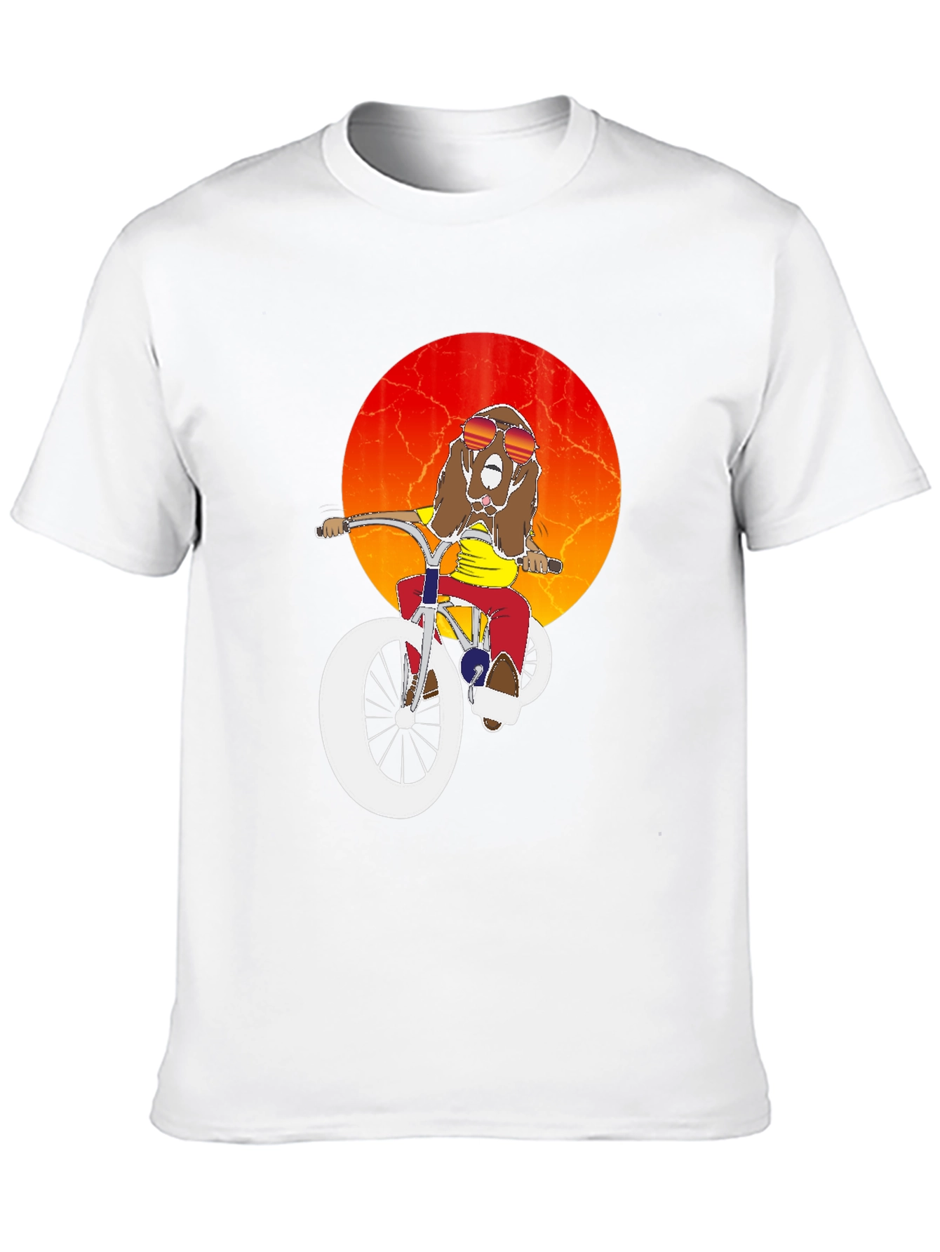 Cool Dog Biker Graphic Tee - Black Cotton T-Shirt