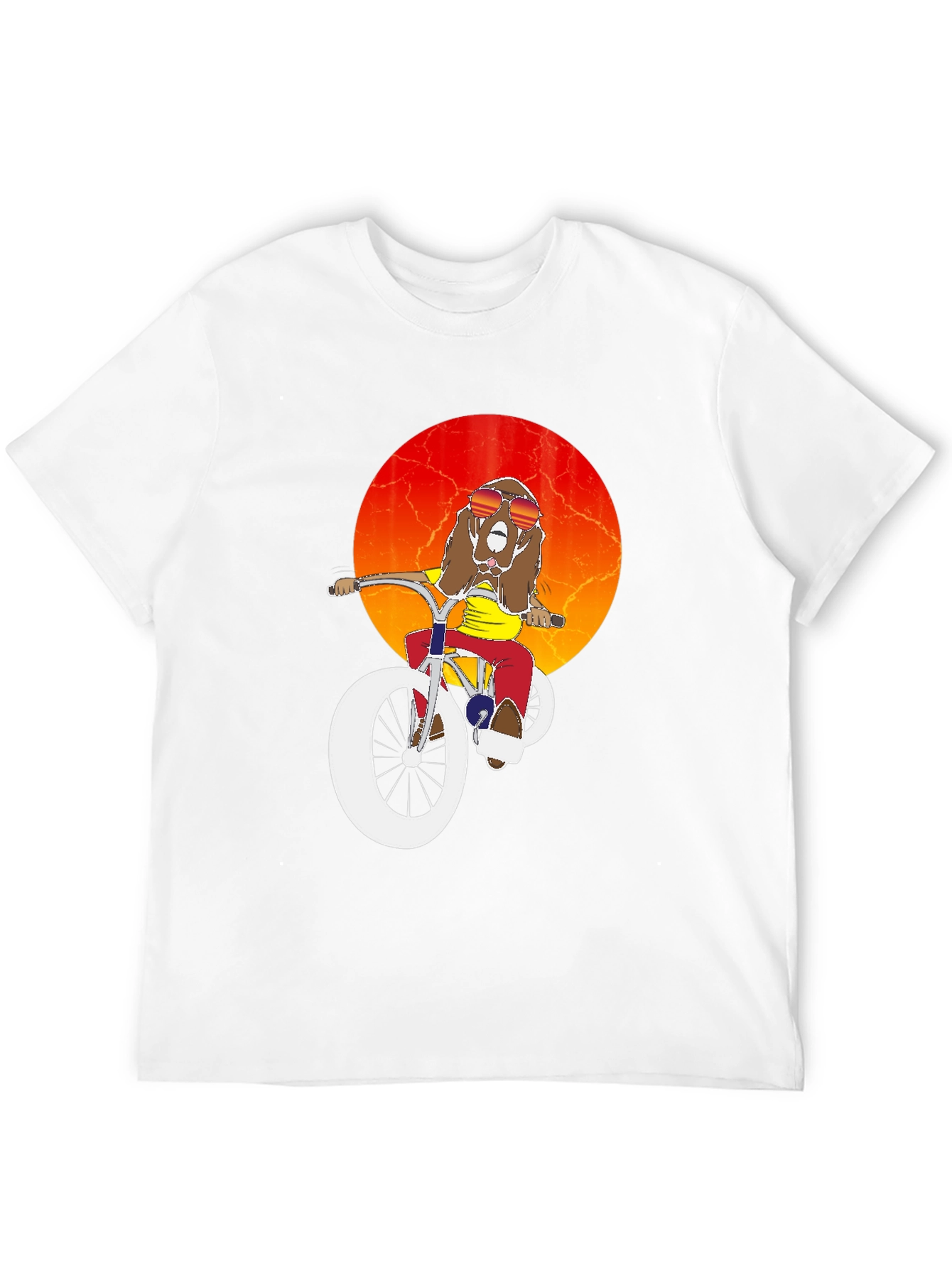 Cool Dog Biker Graphic Tee - Black Cotton T-Shirt
