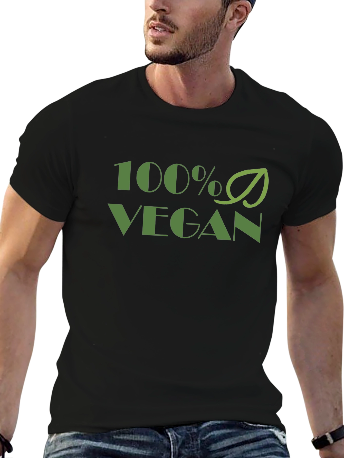 100% Vegan Graphic Tee - Black