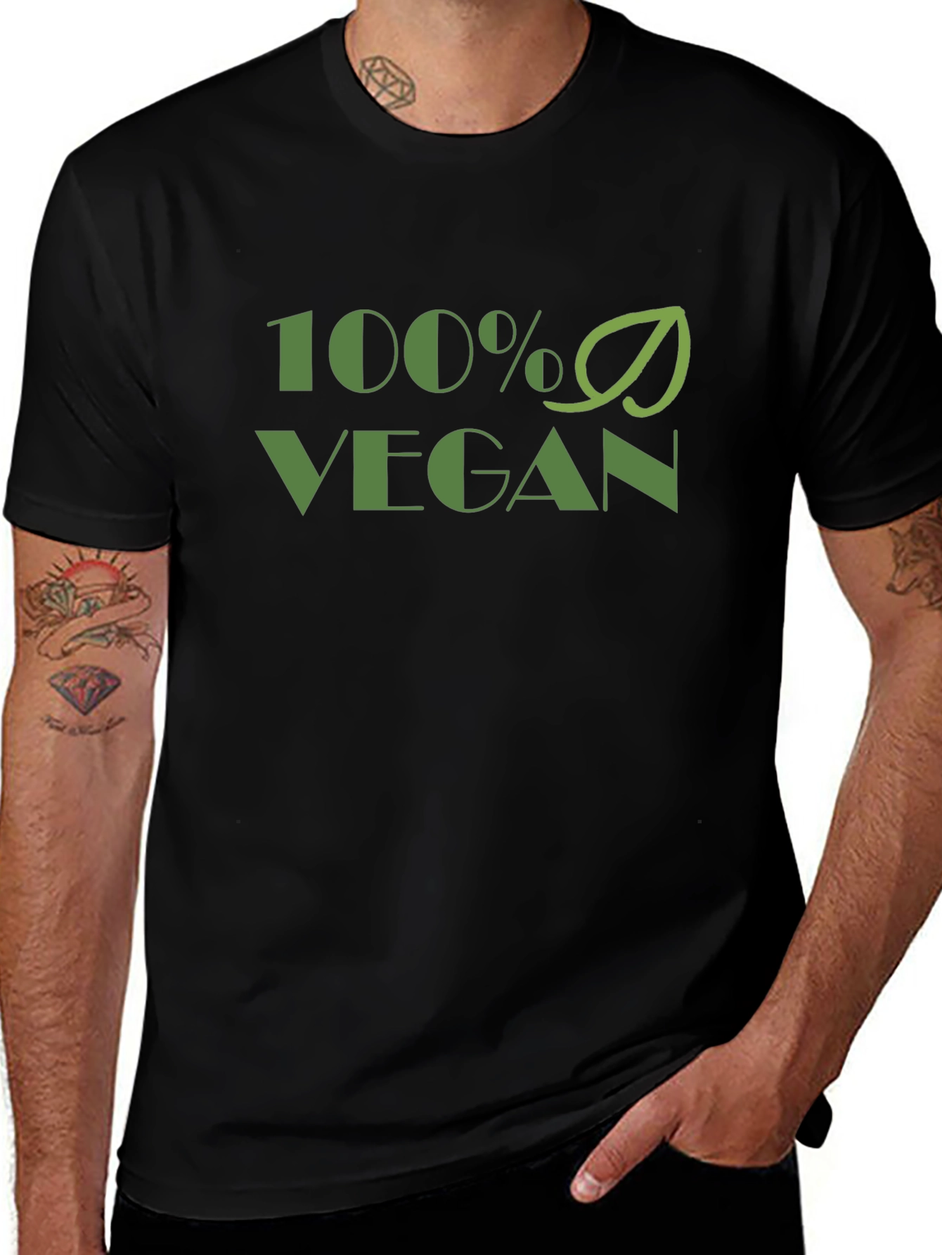 100% Vegan Graphic Tee - Black